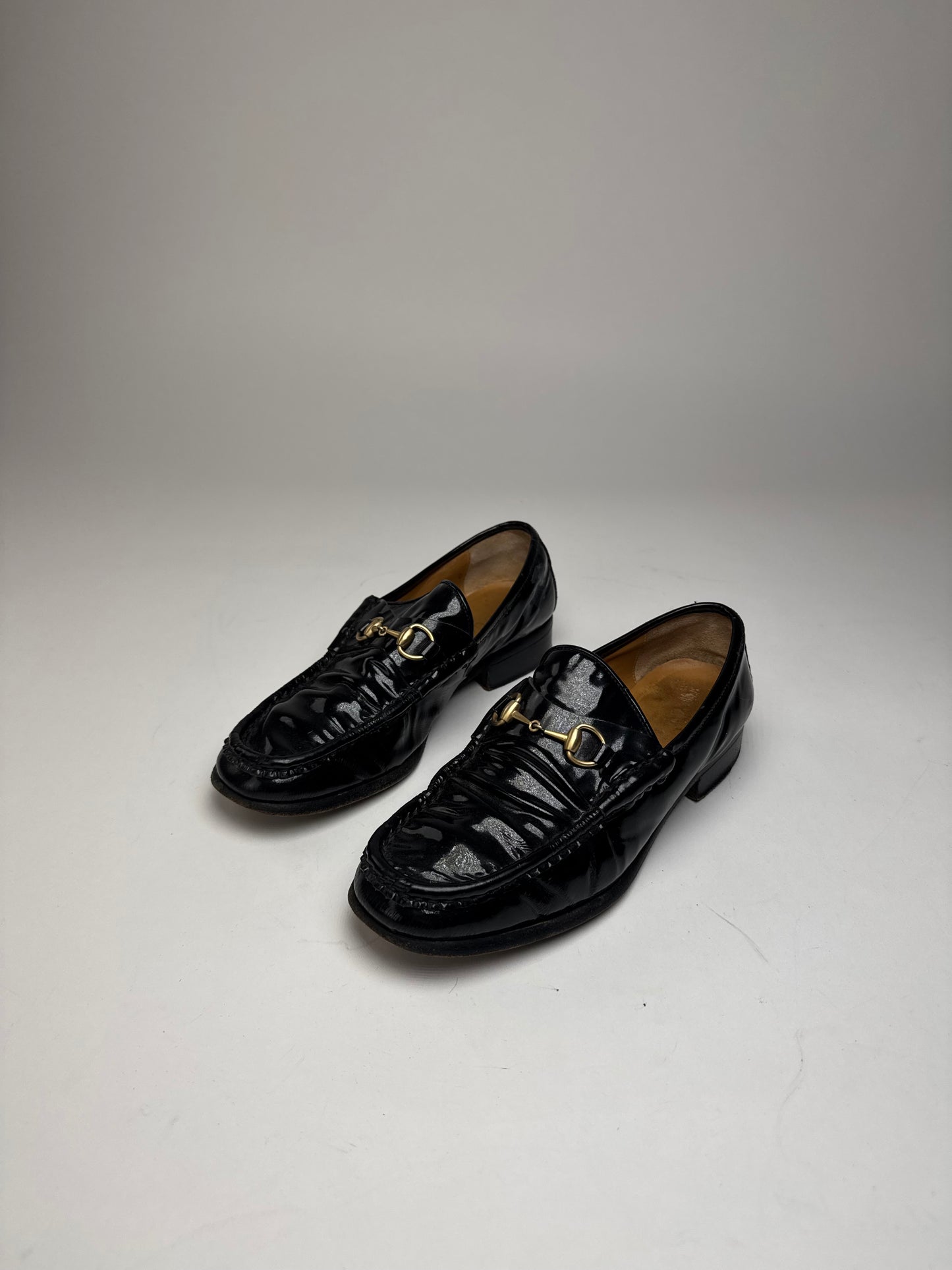 Vintage Gucci Patent Leather Loafer Black EU37