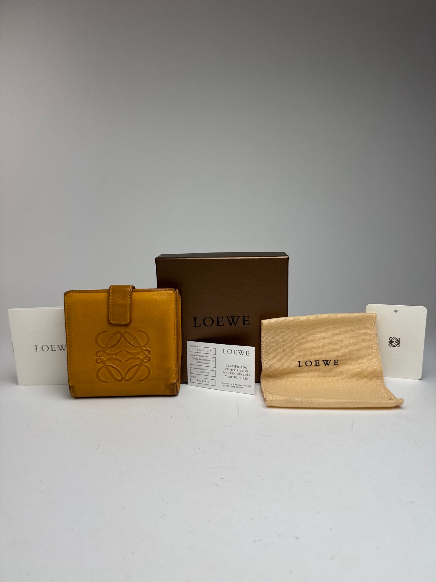 Vintage Loewe Madrid Leather Anagram wallet yellow