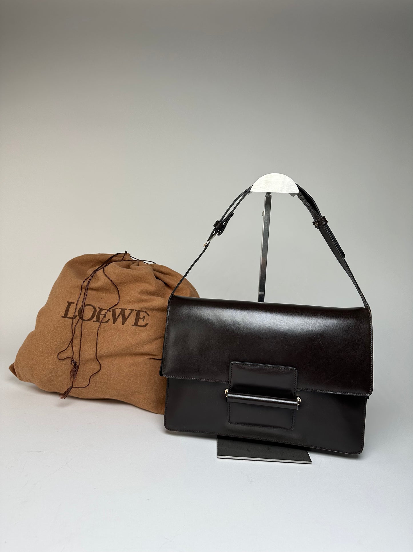 Vintage Loewe Madrid Leather Handbag Brown