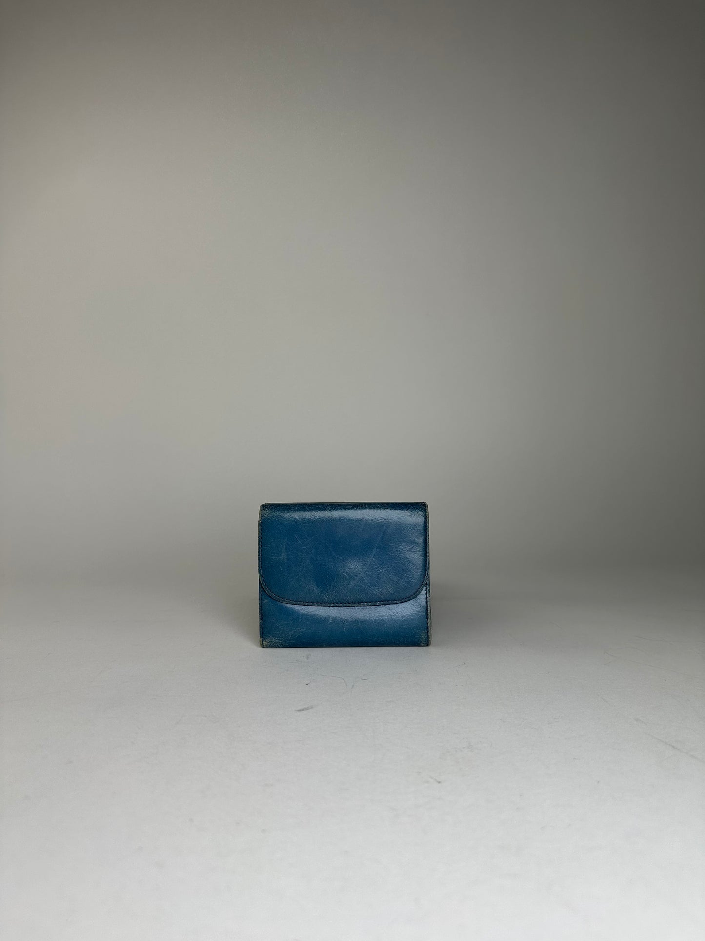 Vintage Miu Miu Pebbled Wallet Blue