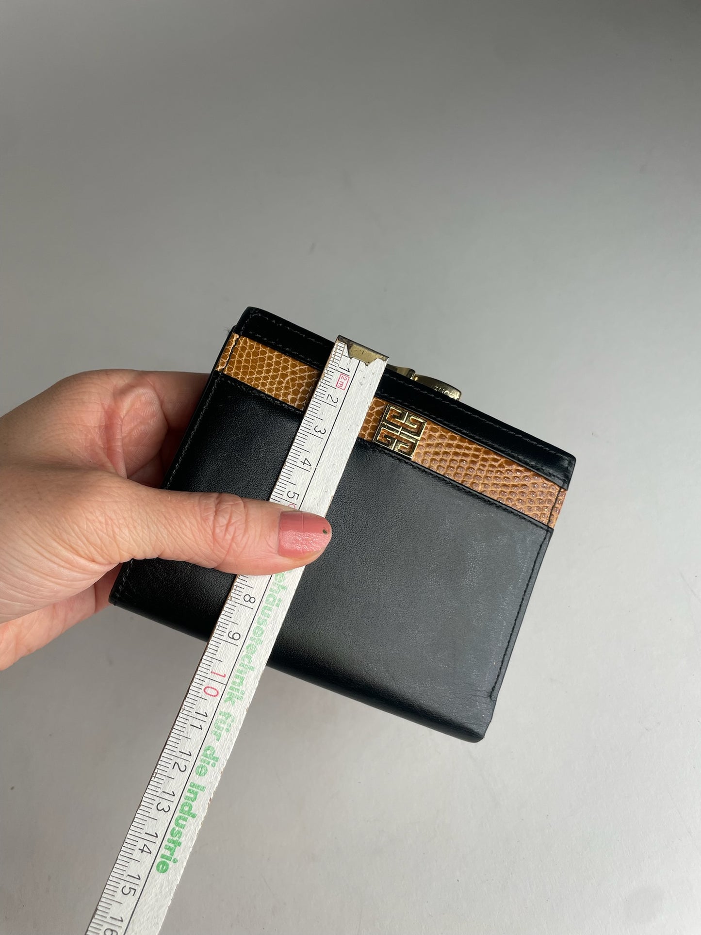 Vintage Givenchy Snake Emblossed Leather Wallet Black Brown