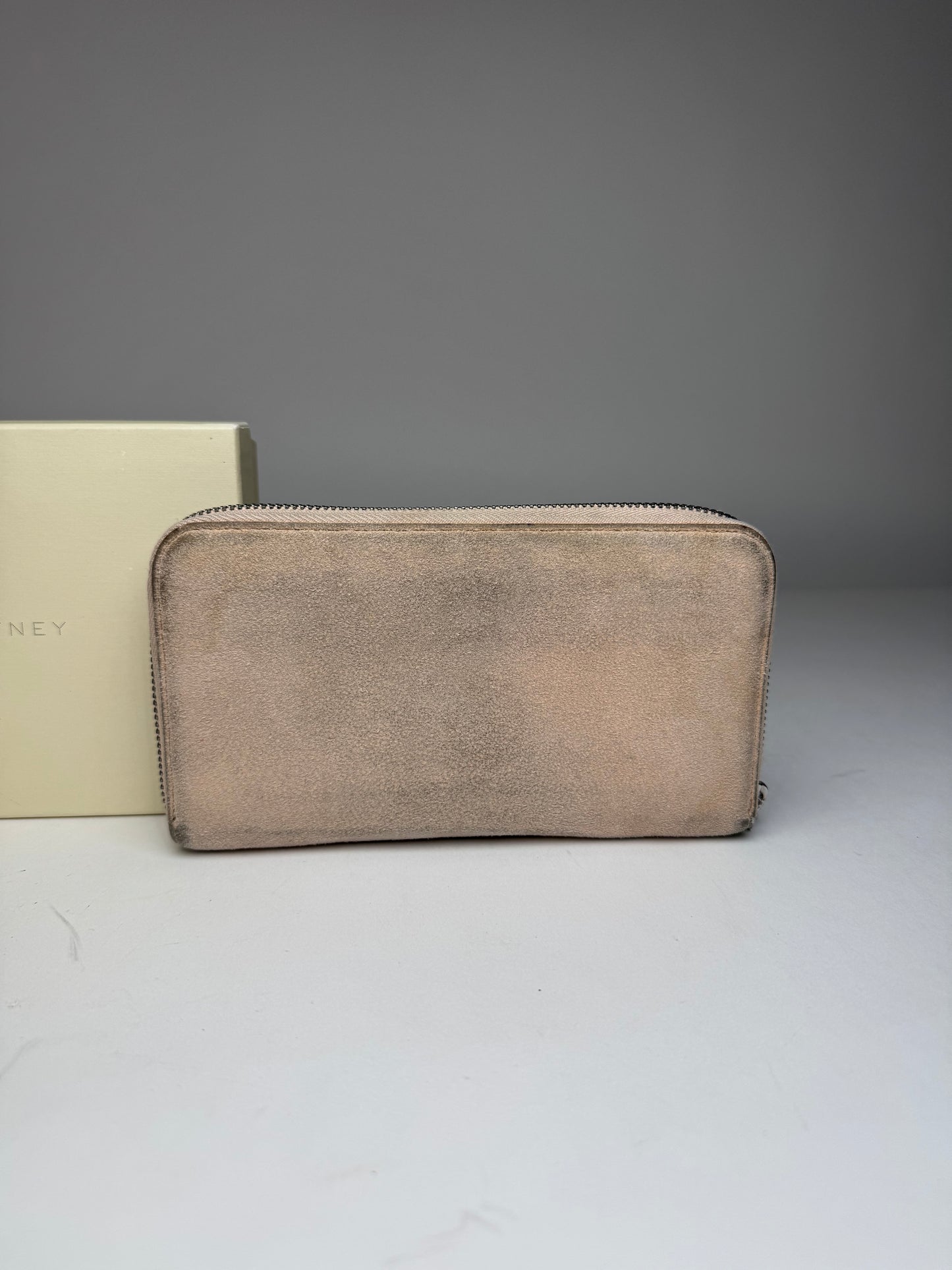 Vintage Stella Mc Cartney Vegan Suede Zippy Wallet Pink