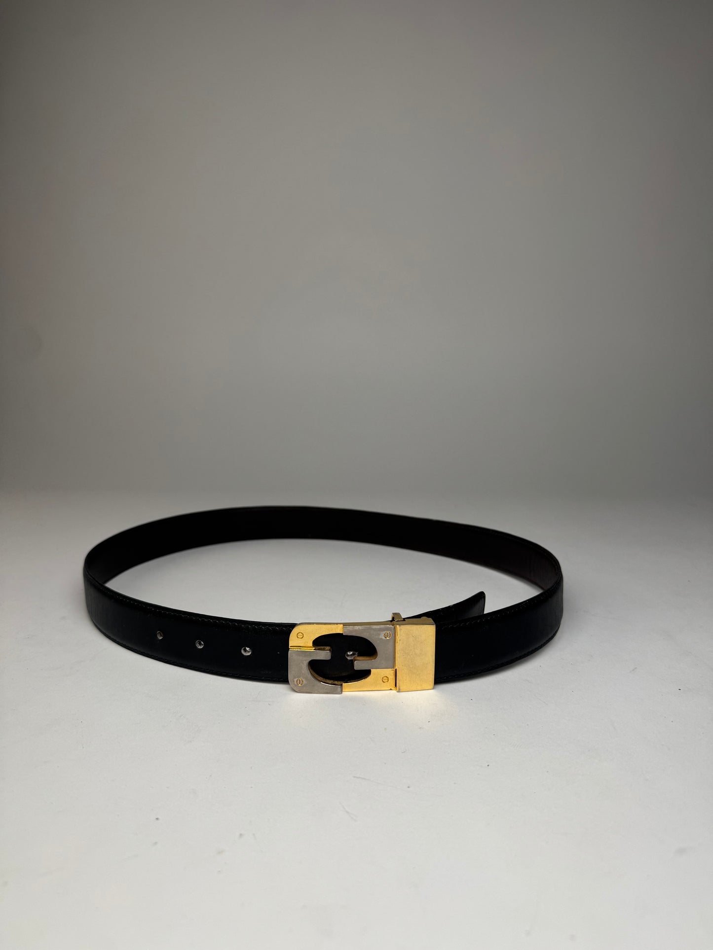 Vintage Gucci Leather 70s Belt Black