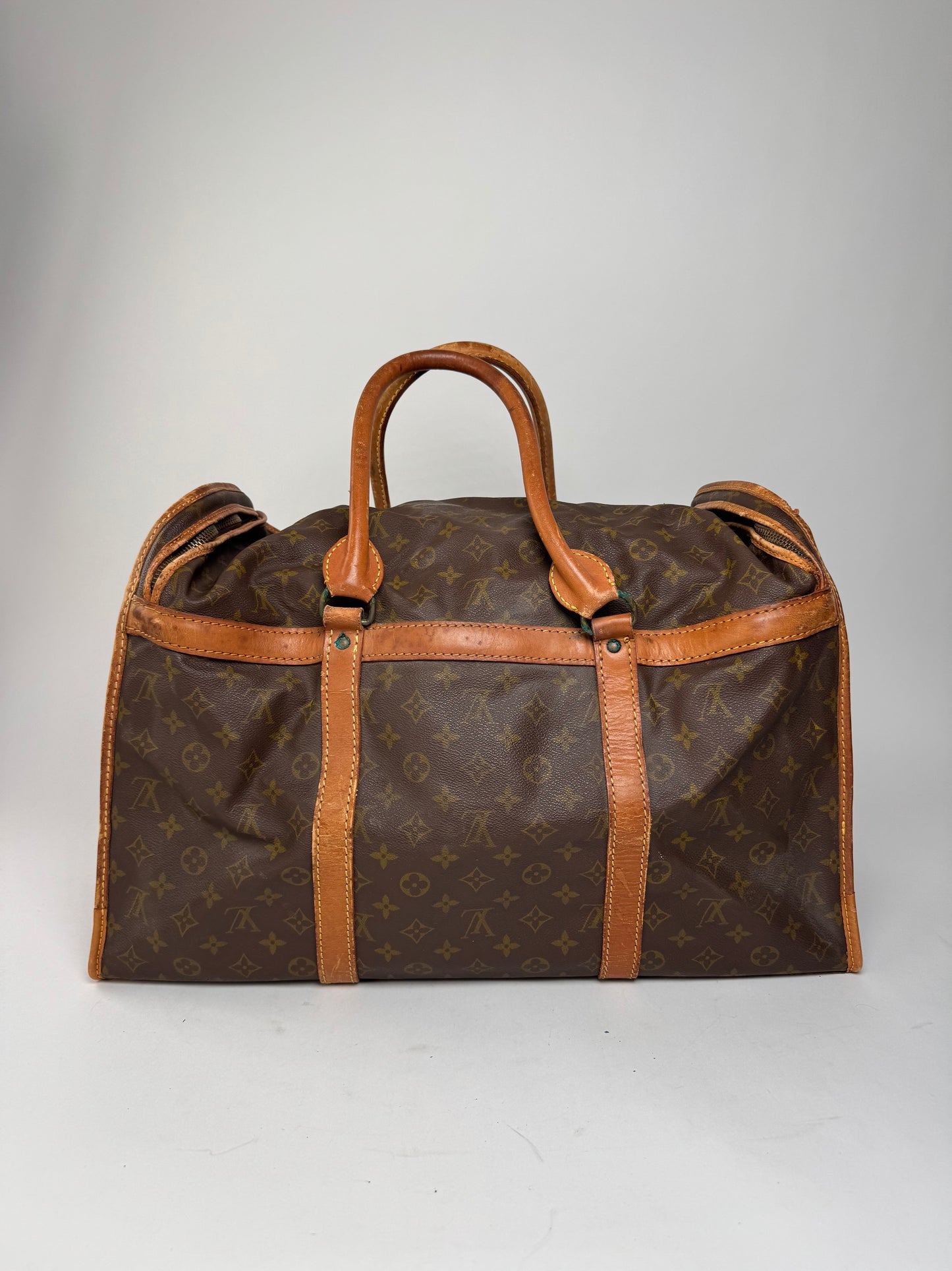 Vintage Louis Vuitton Monogram Leather Travel Bag Brown