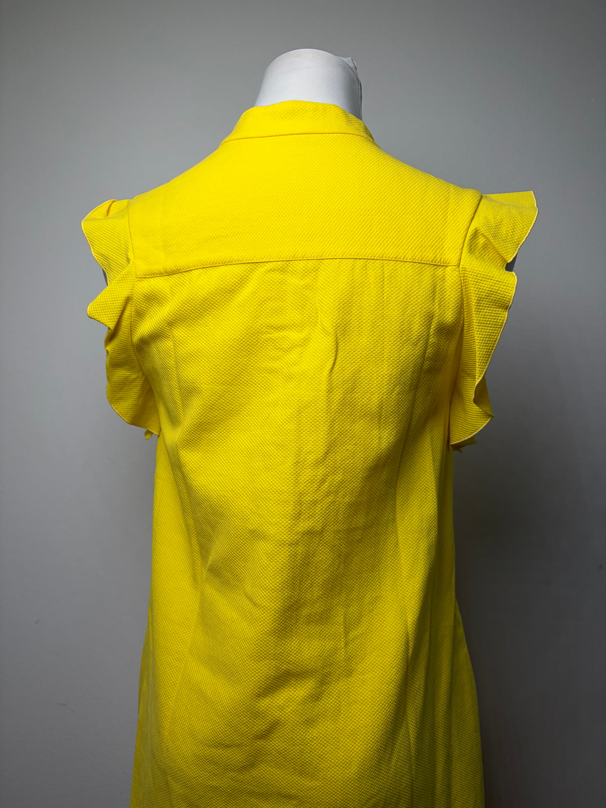 Vintage Stella McCartney Ribbed Cotton Shift Dress Yellow 2015 S