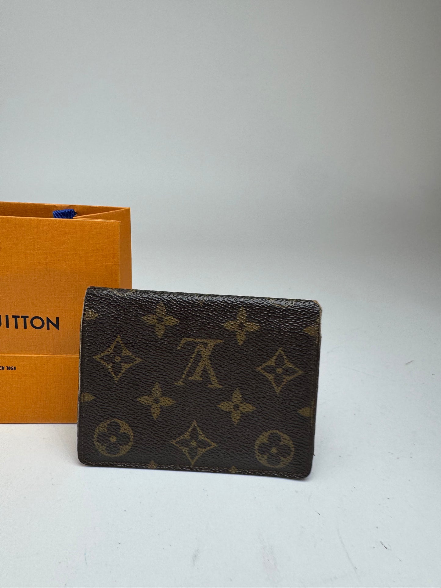 Vintage Louis Vuitton Leather monogram Card Holder Brown