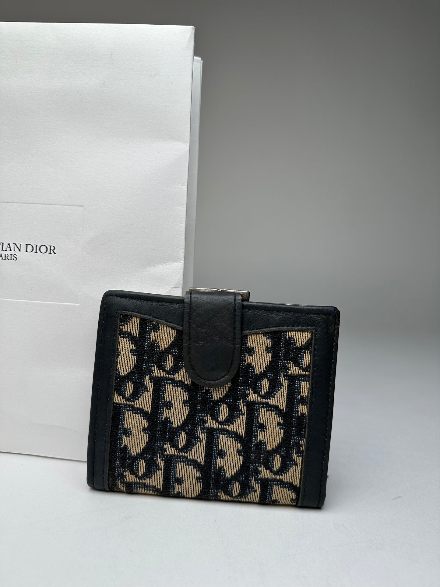 Vintage Dior Oblique Monogram Beige Navy
