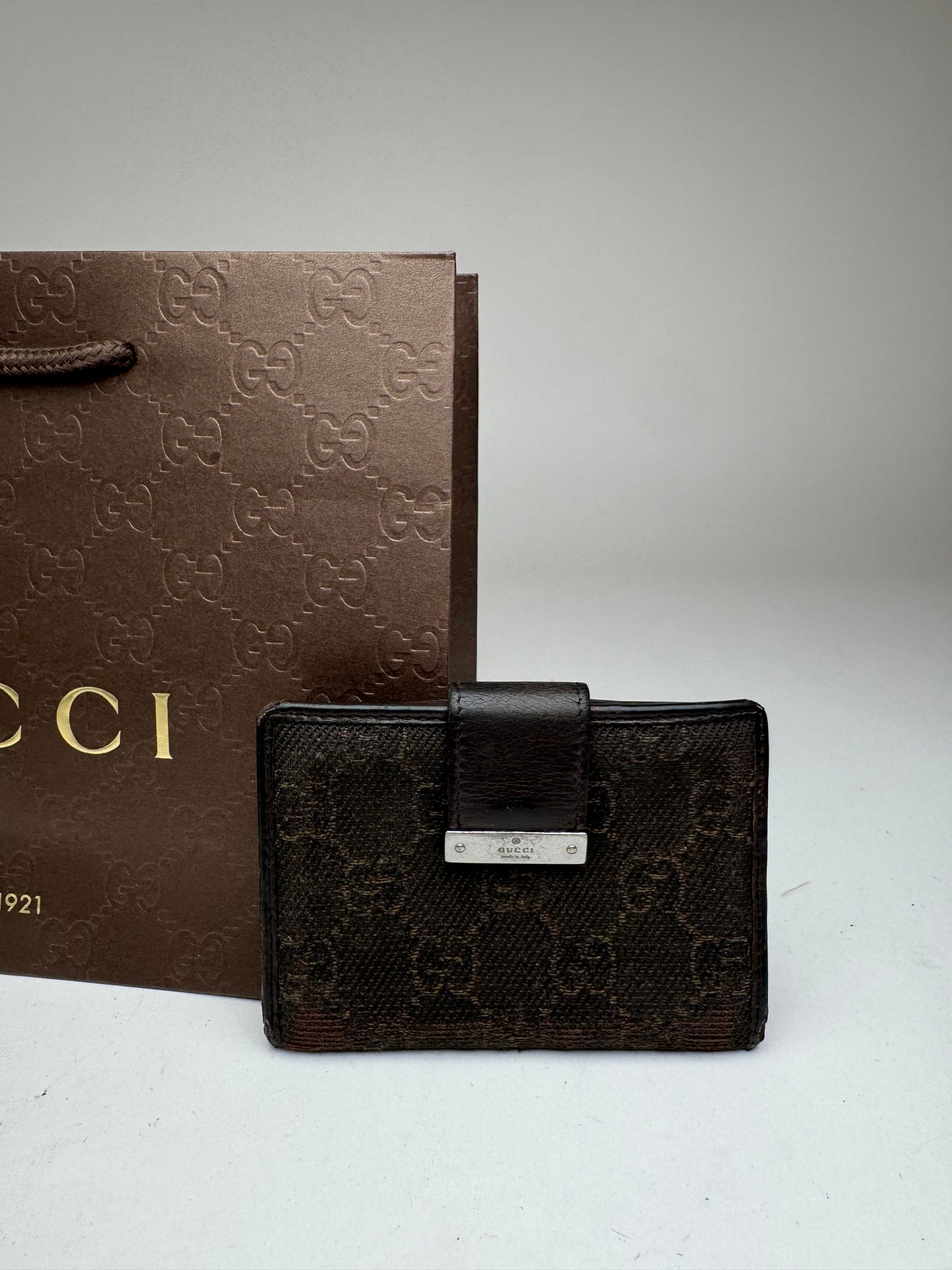 Vintage Gucci Monogram Card Holder black