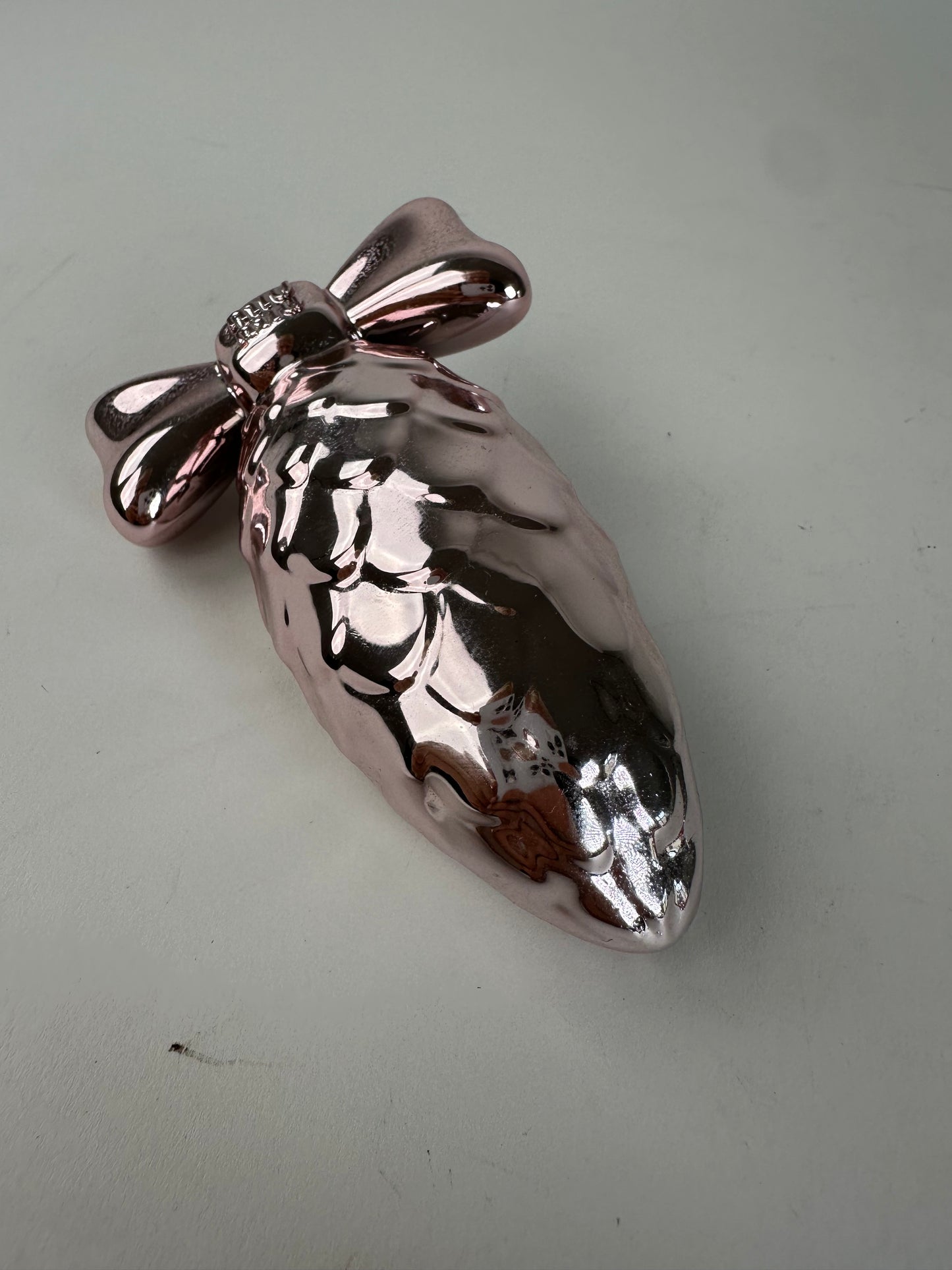 Miu Miu Pink Metal Bow-Shaped Decorative Object