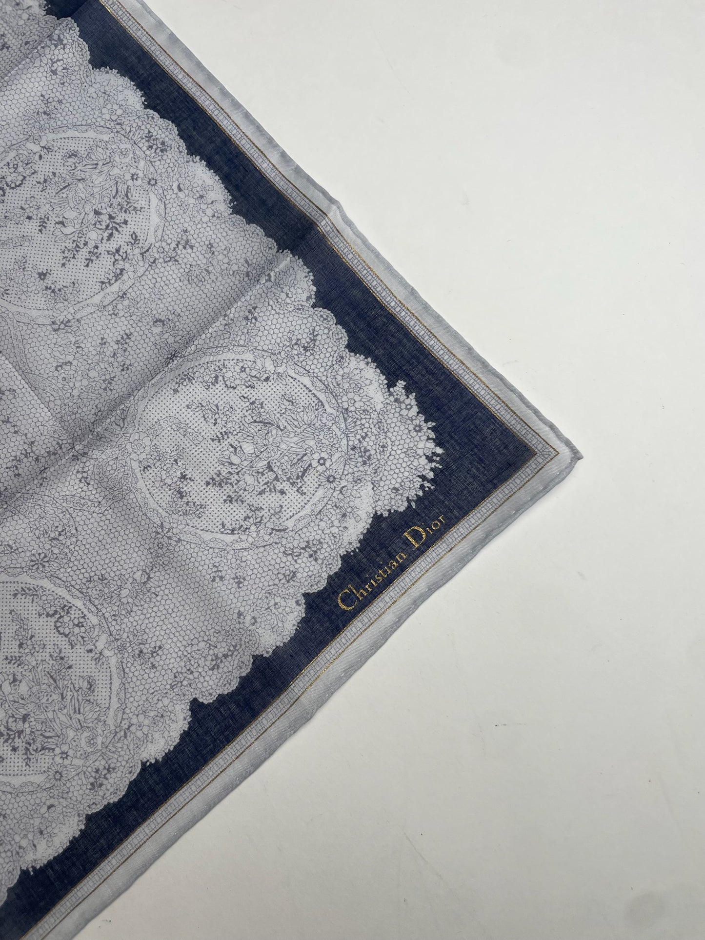 Vintage Dior Scarf Grey Black White