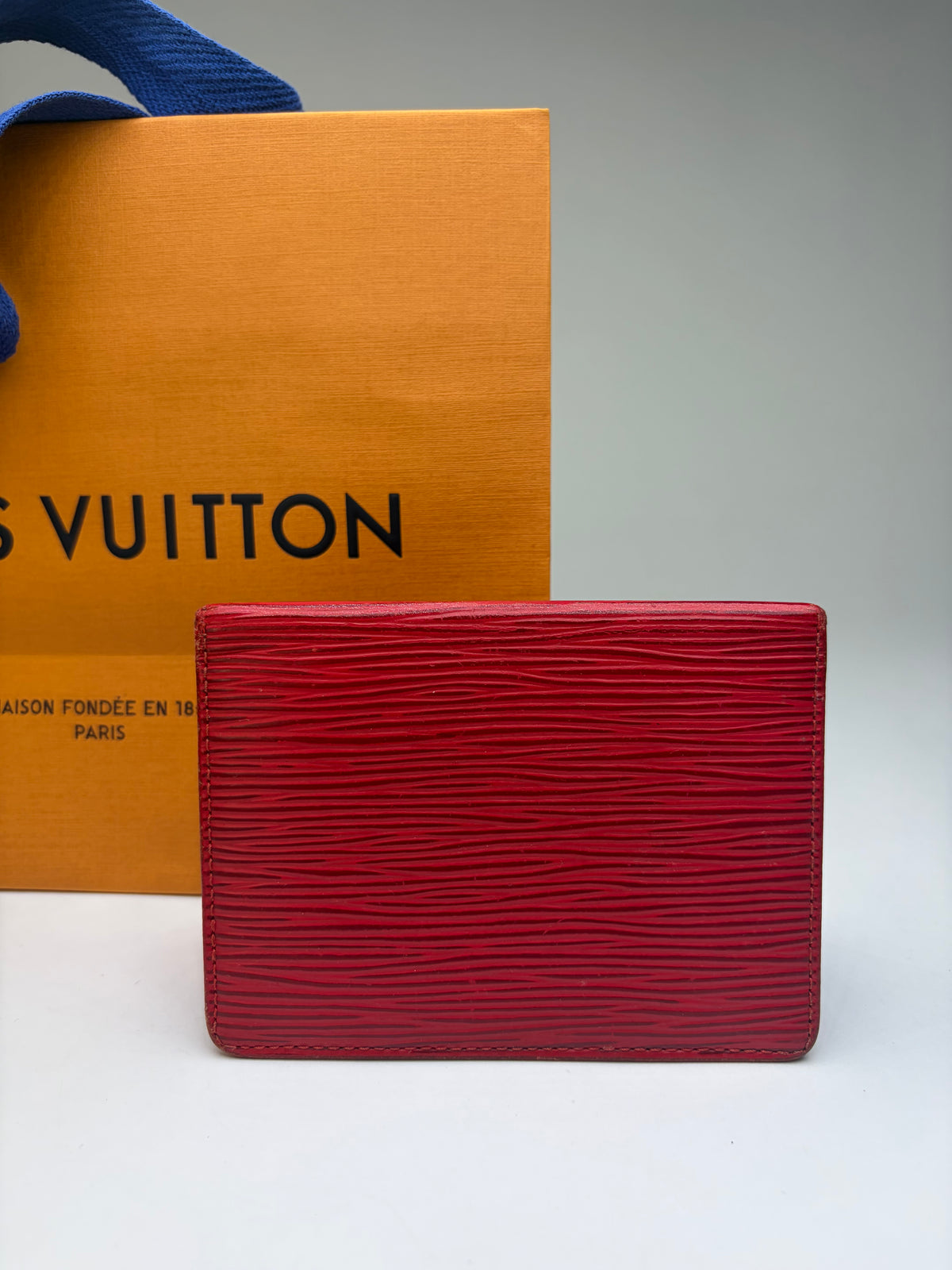 Vintage Louis Vuitton Epi Leather Card Holder 2002 Red