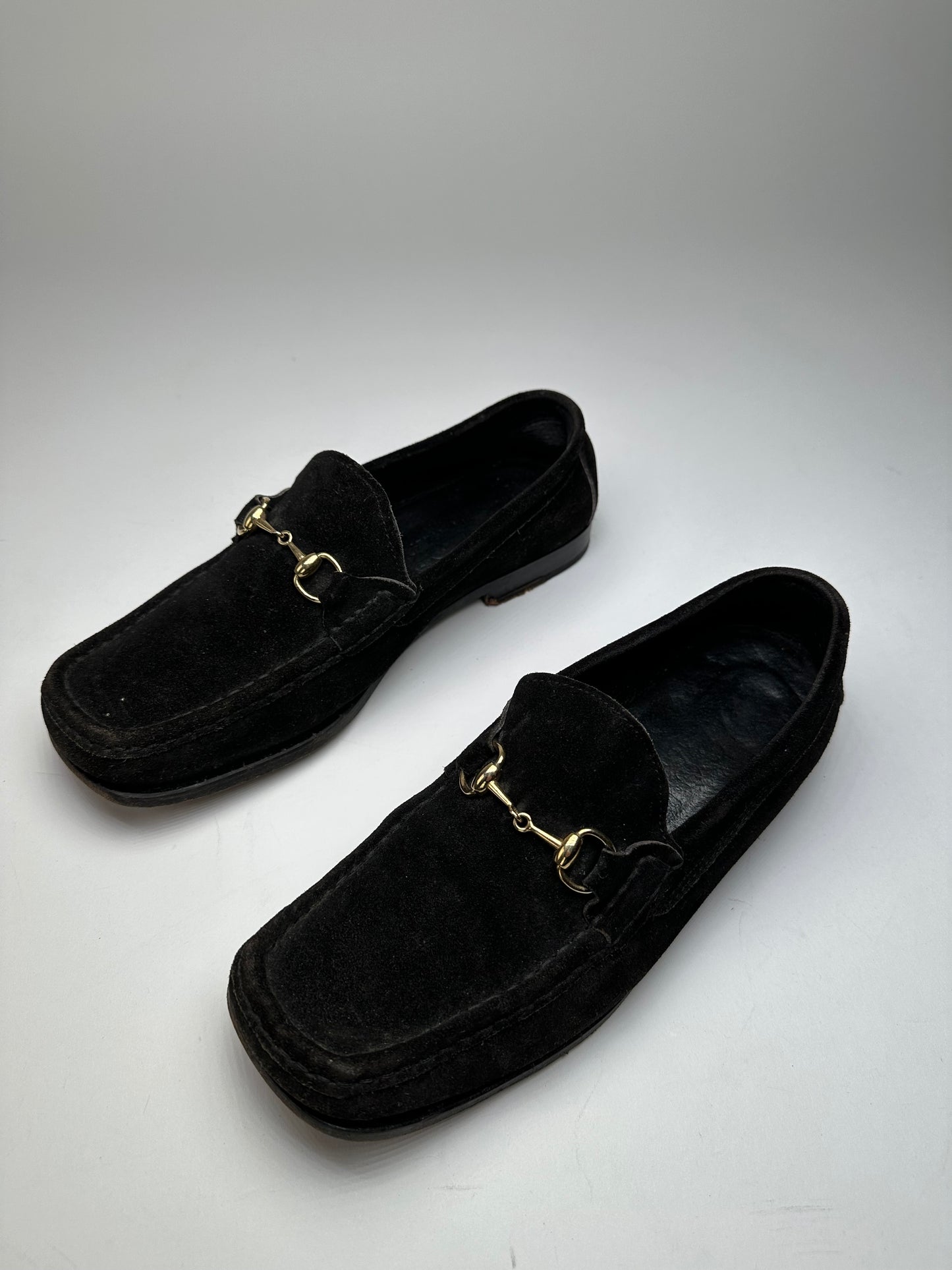 Vintage Gucci Horsebit Suede Loafer Black EU37,5