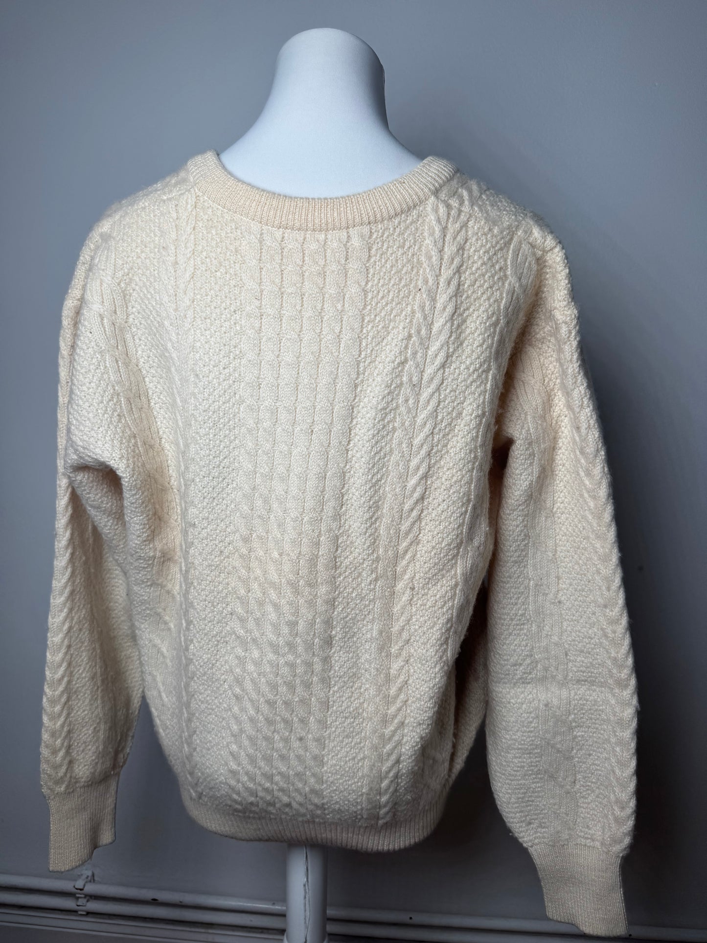 Vintage Dior Wool V-Neck Sweater Beige M