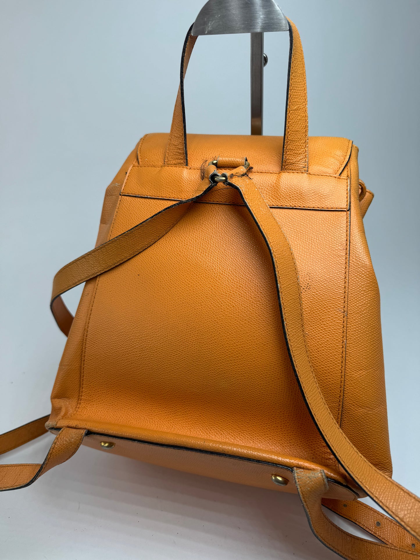 Sac à dos vintage en cuir Céline Paris Orange