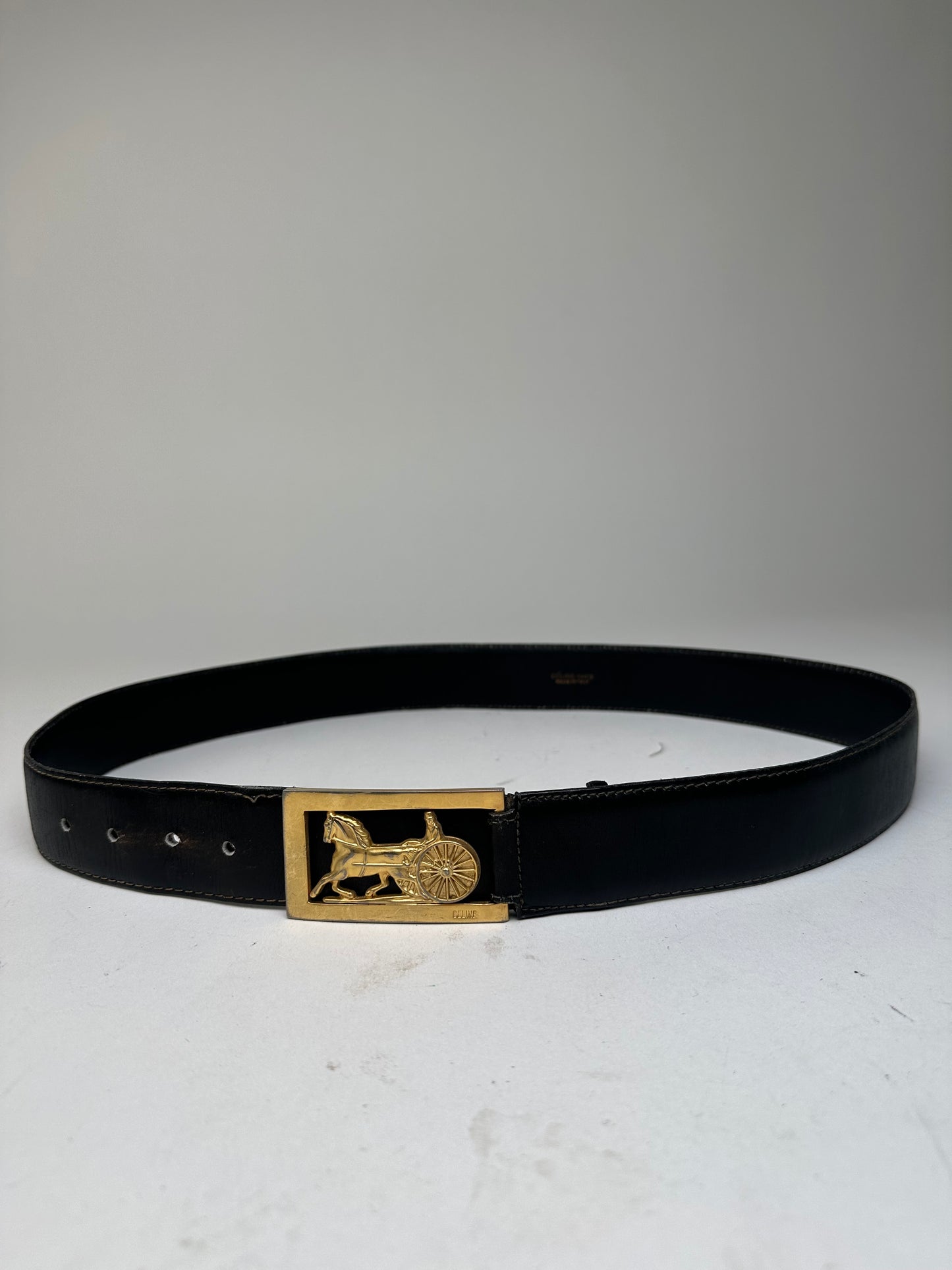 Vintage Celine Smooth Belt Black