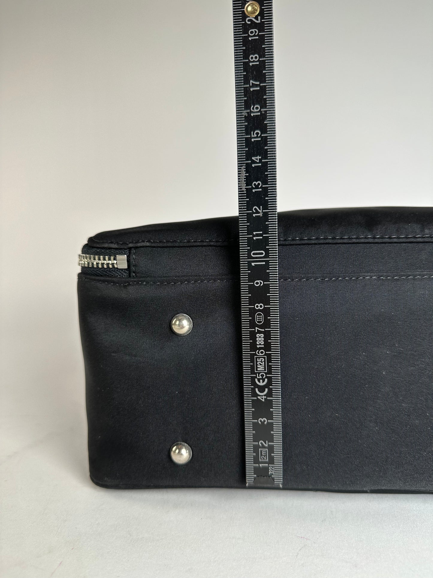 Vintage Courreges Canvas Leather Handbag Black