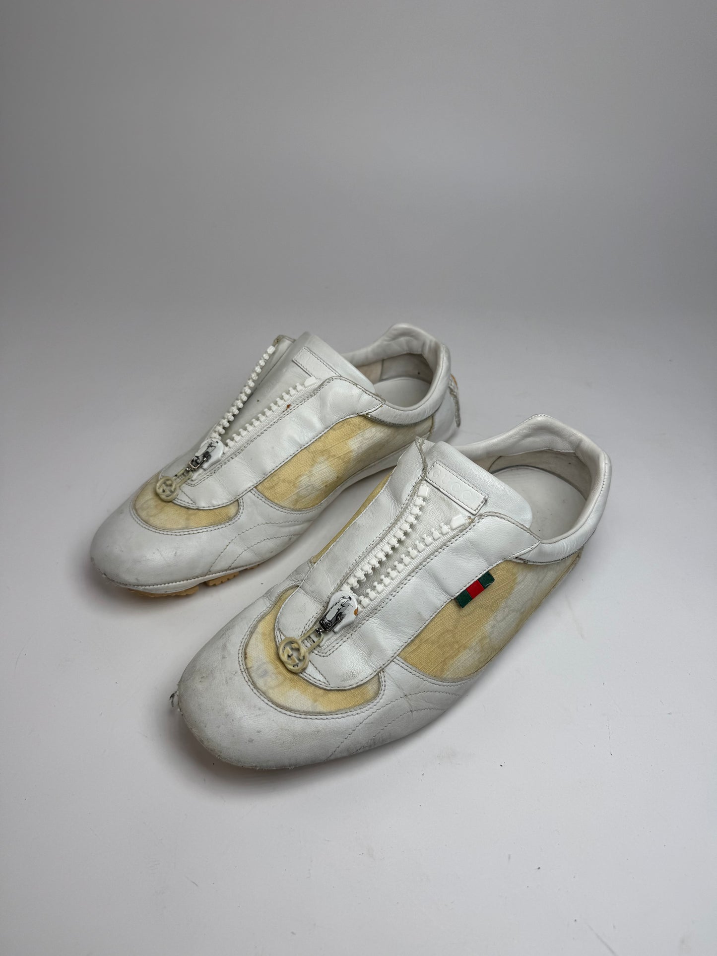 Vintage Gucci Monogram Sneaker White Beige EU38