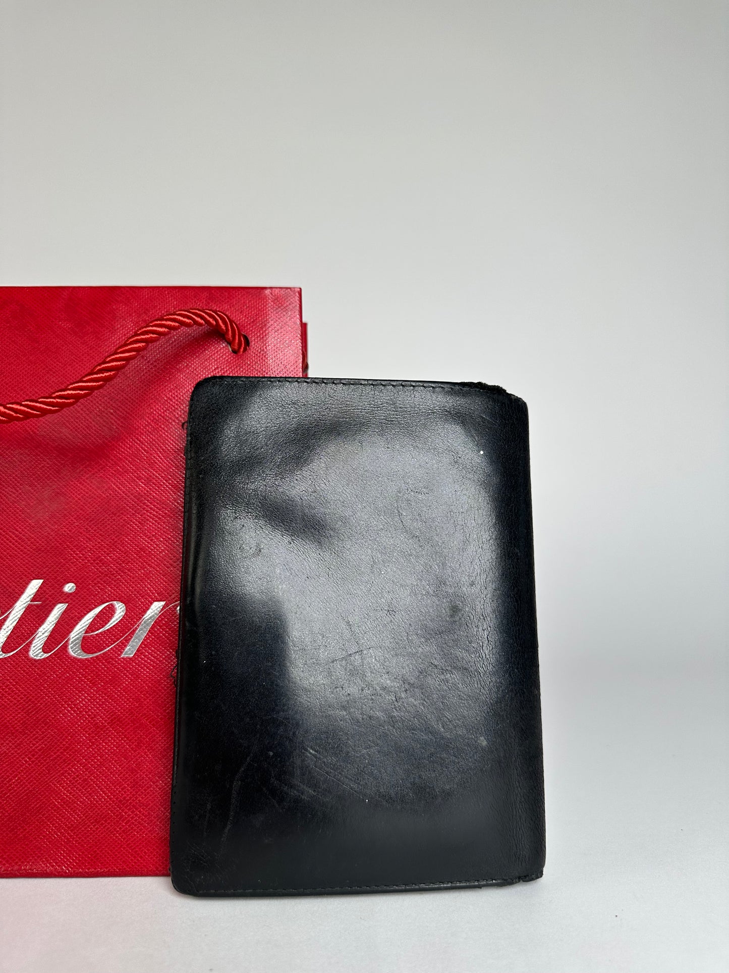 Vintage Cartier Leather Card Holder Black