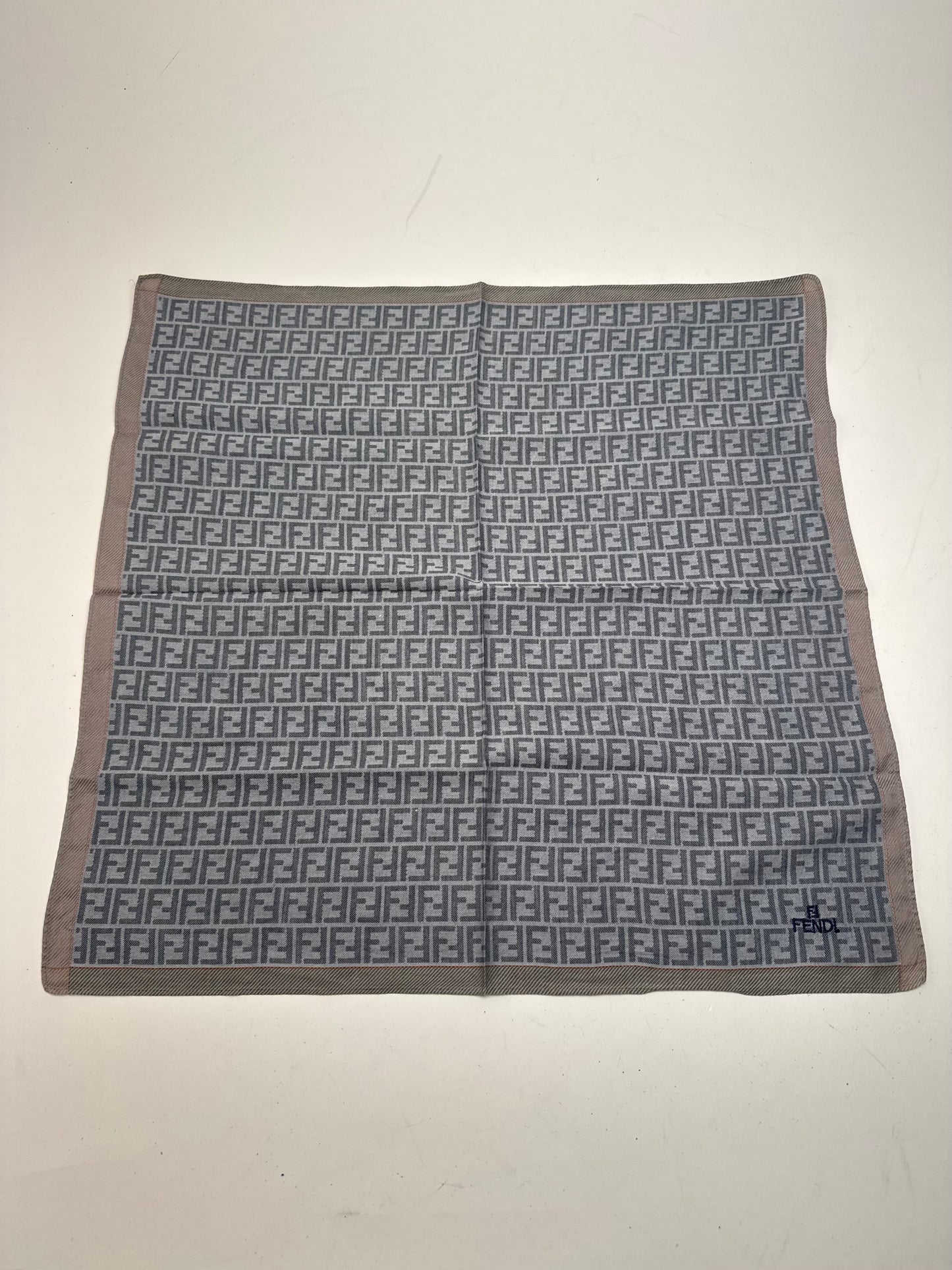 Vintage Fendi Monogram Scarf Brown Grey