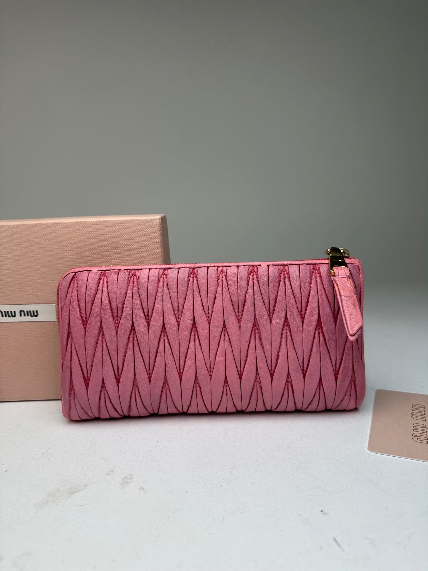 Vintage Miu Miu Quilted Wallet Pink