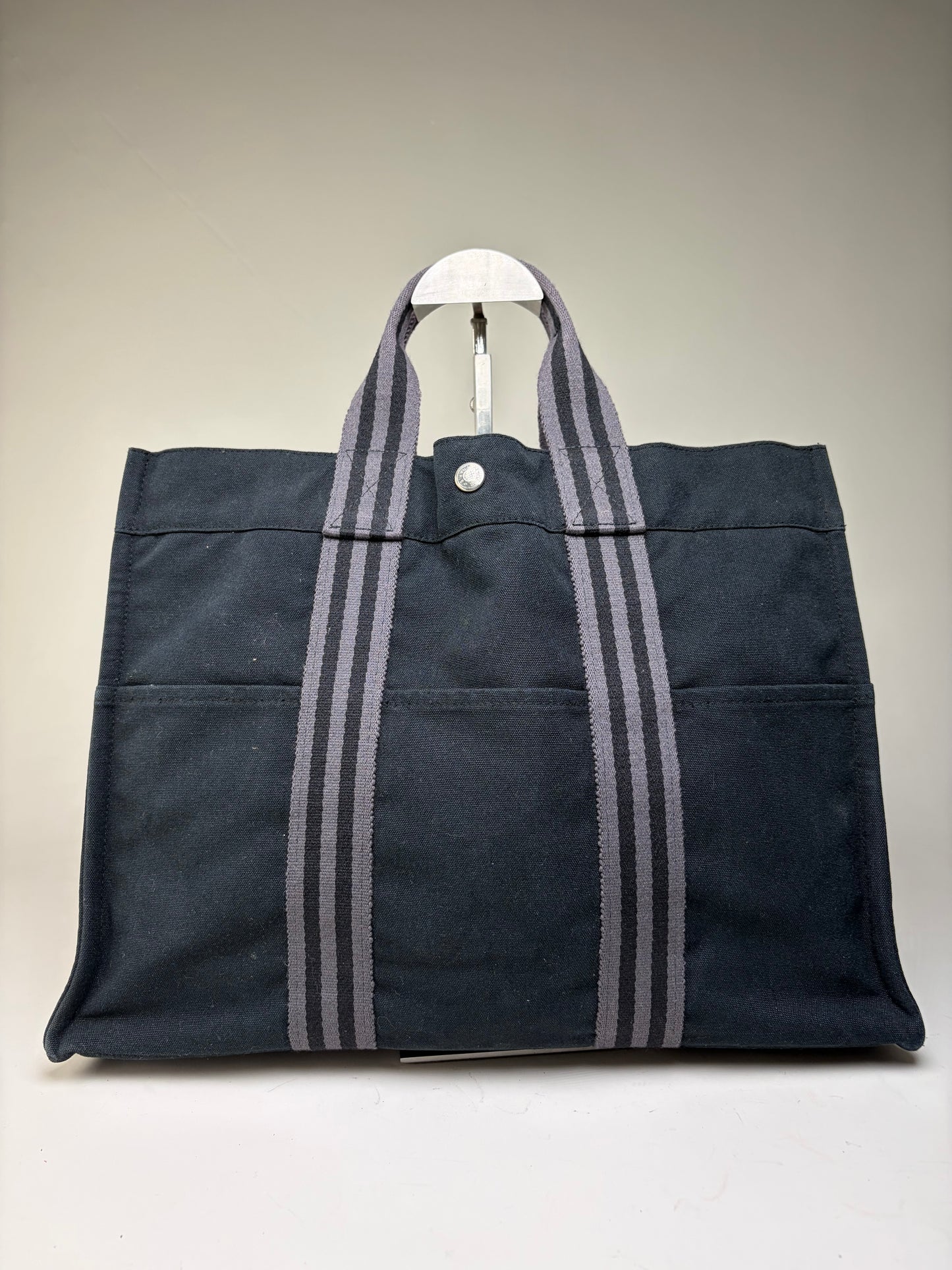 Vintage Hermes Net à Porter Cotton Tote Black Silver