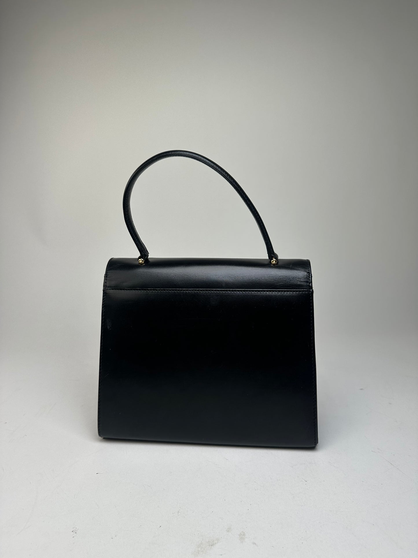 Vintage Givenchy Smooth Handbag Black Flap
