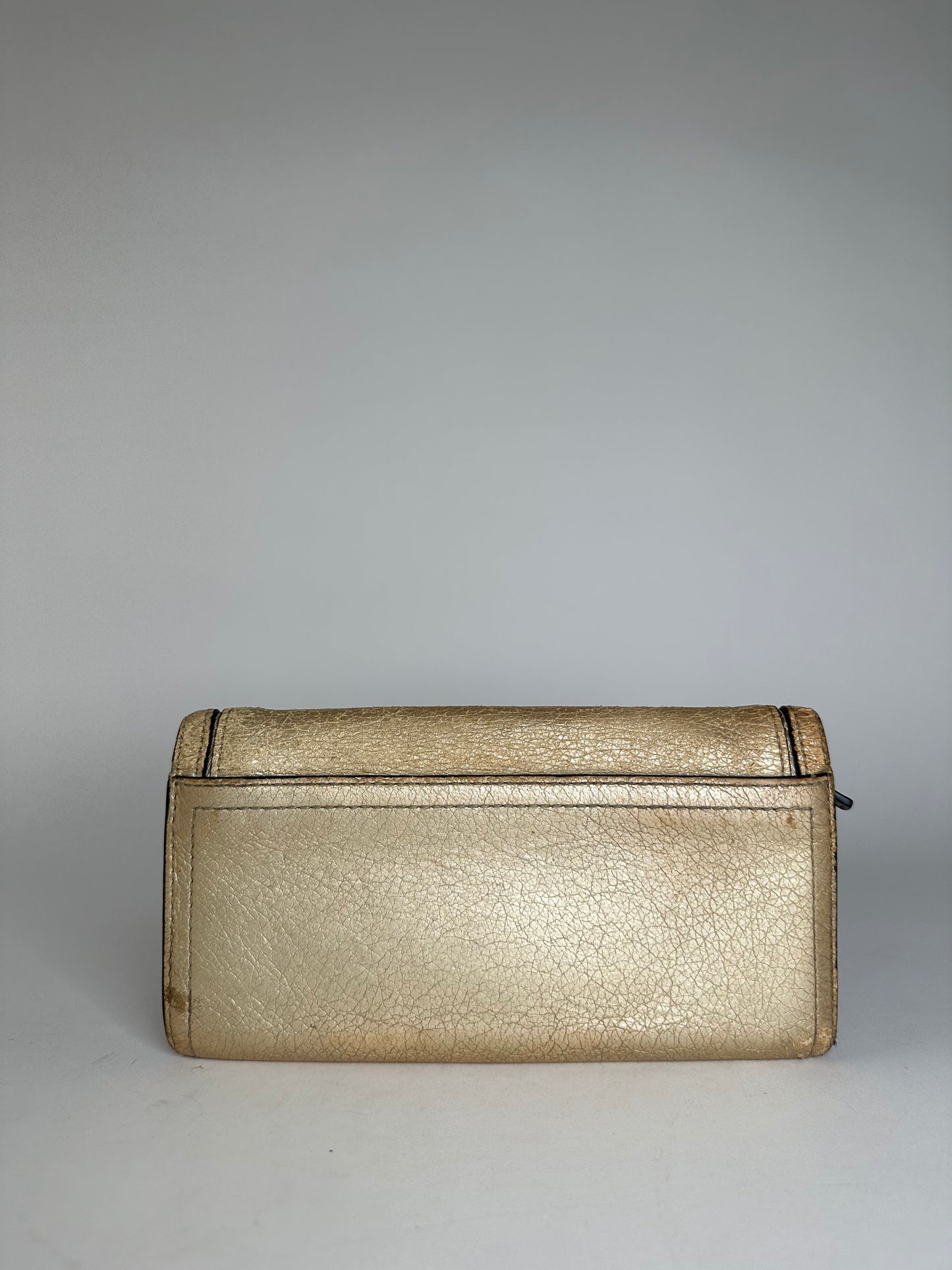 Vintage Celine Paris Leather Long Wallet Gold