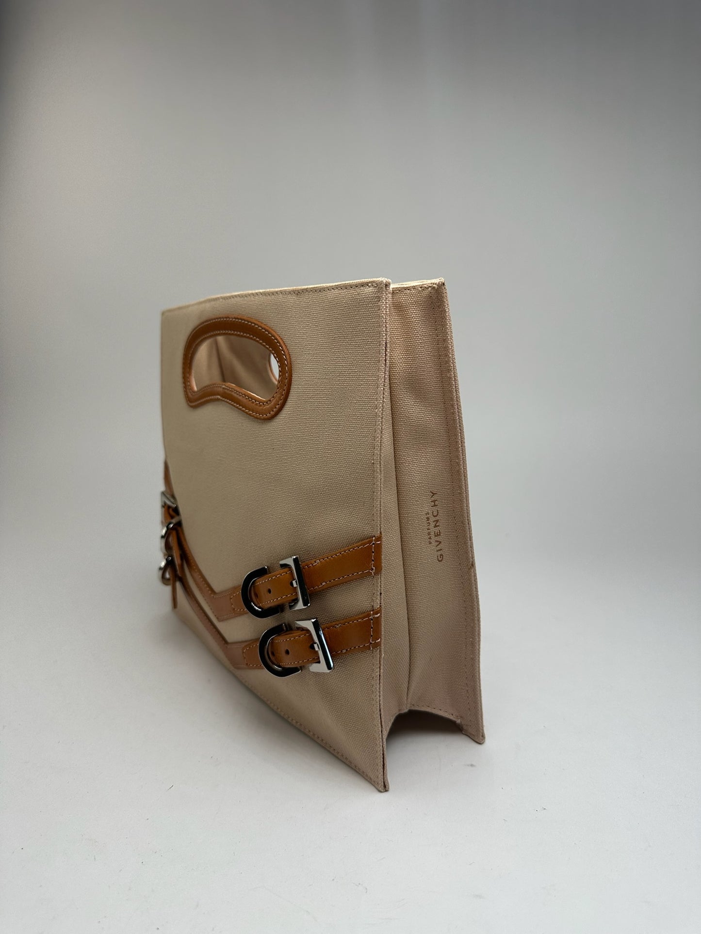 Sac vintage YSL en coton beige