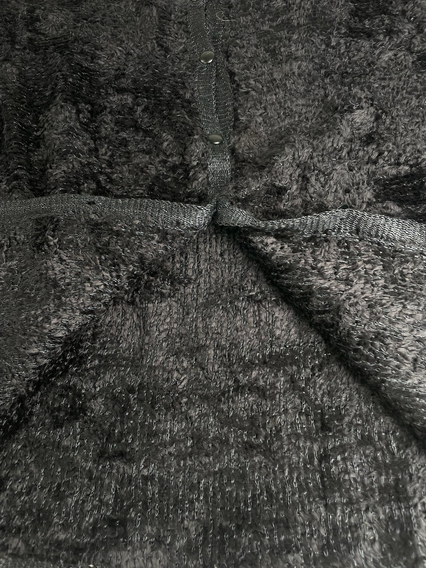 Vintage Fake Fur Zipper Jacket Black M