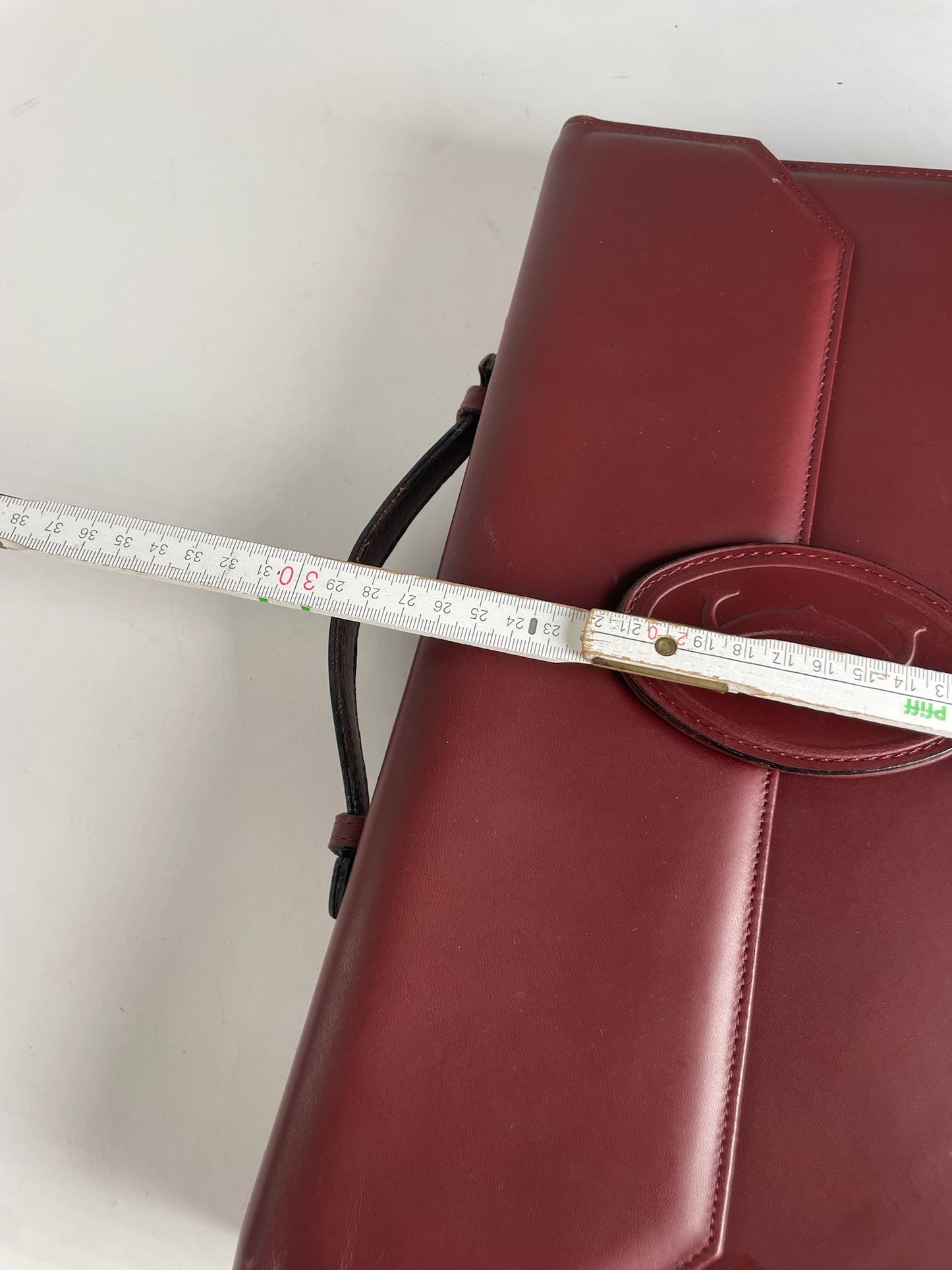 Vintage Cartier Leather Briefcase Burgundy