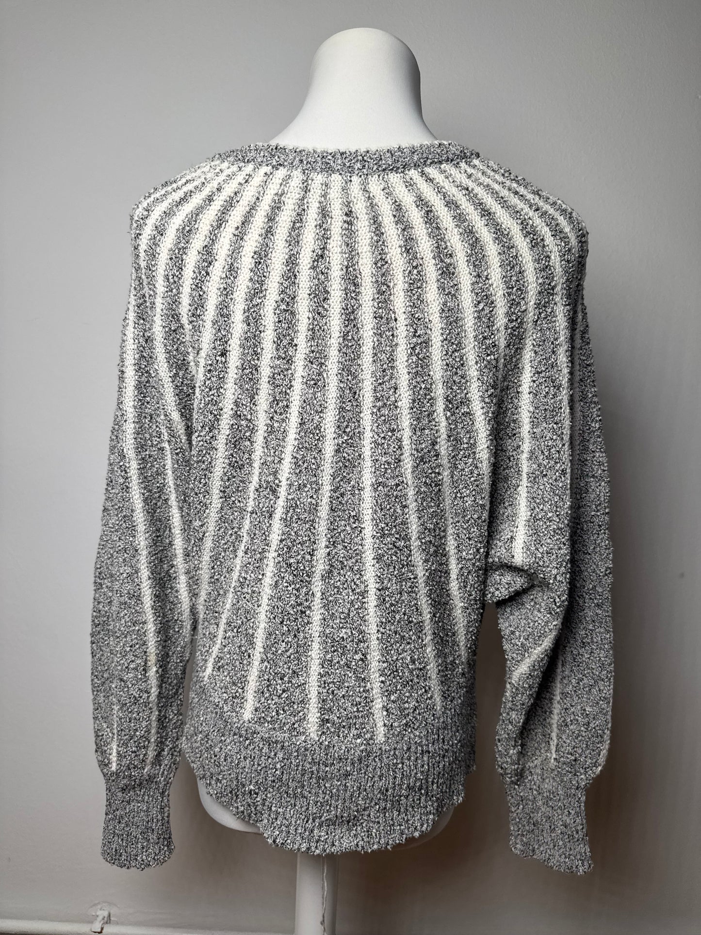 Vintage Mariea Kim Crewneck Sweater Grey/White/Black M