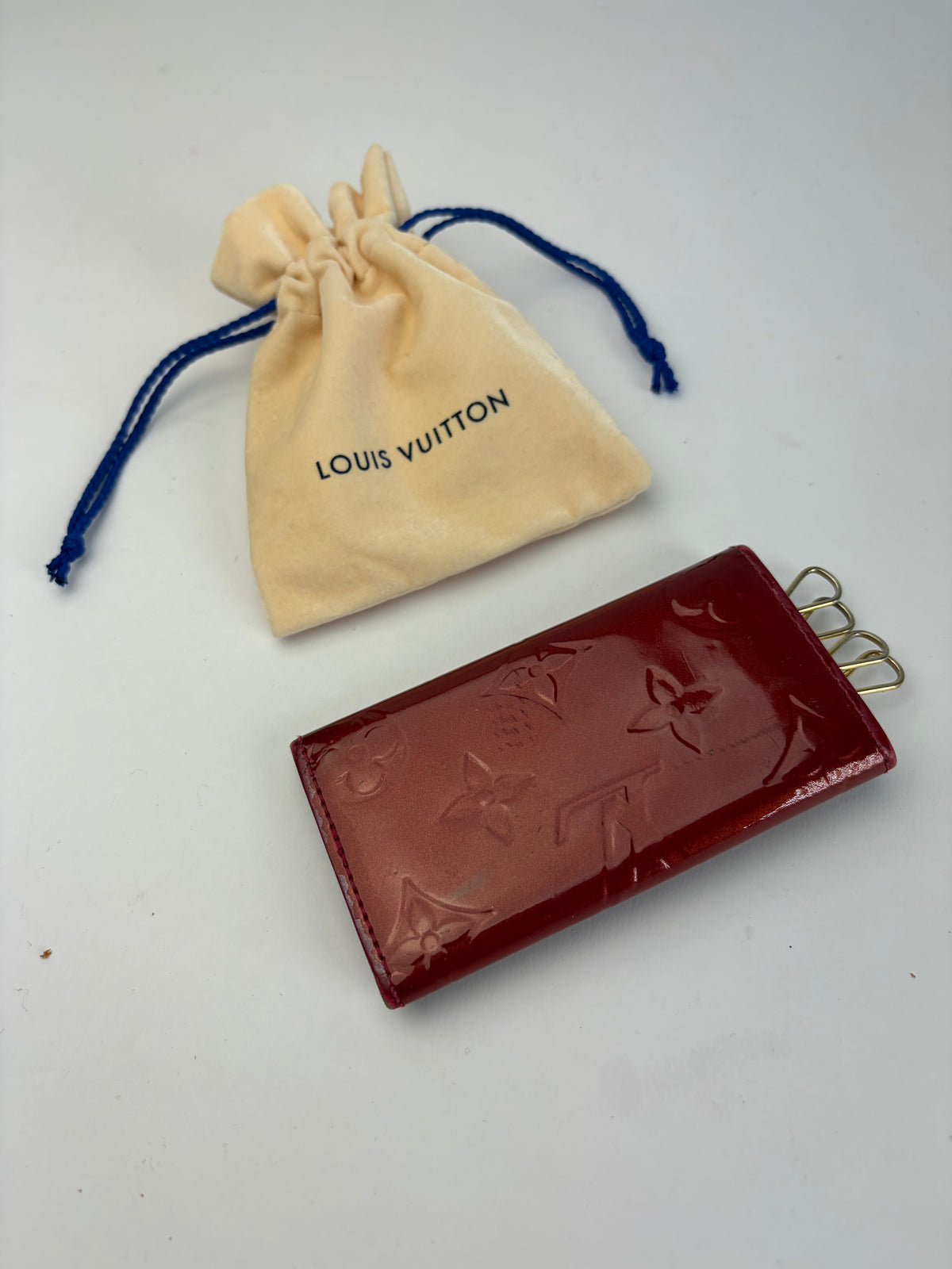 Vintage Louis Vuitton Monogram Monogram Vernis Patent Key Holder Late 1990s Red