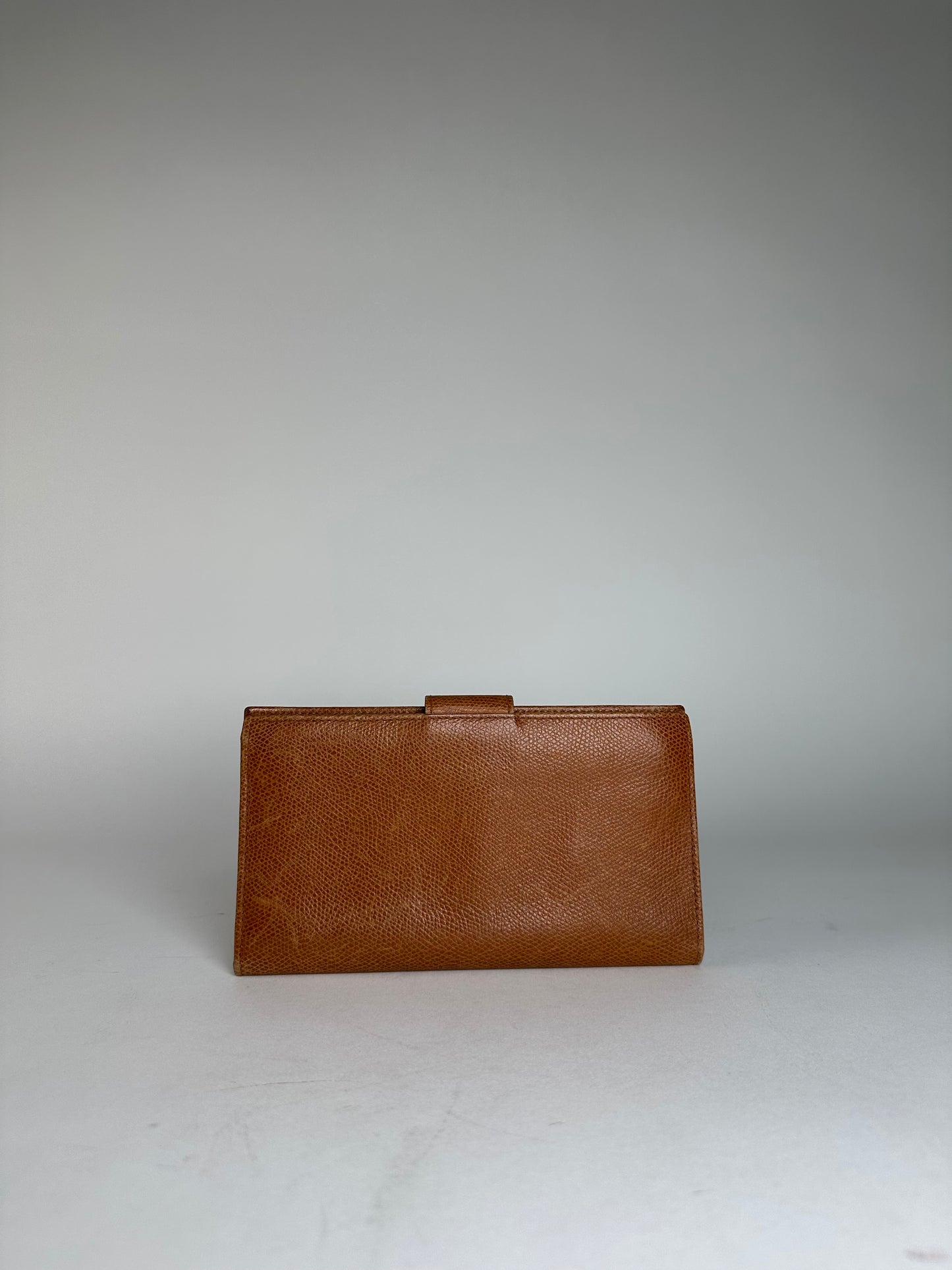 Vintage Celine Paris Snake Emblossed Long Leather wallet Brown