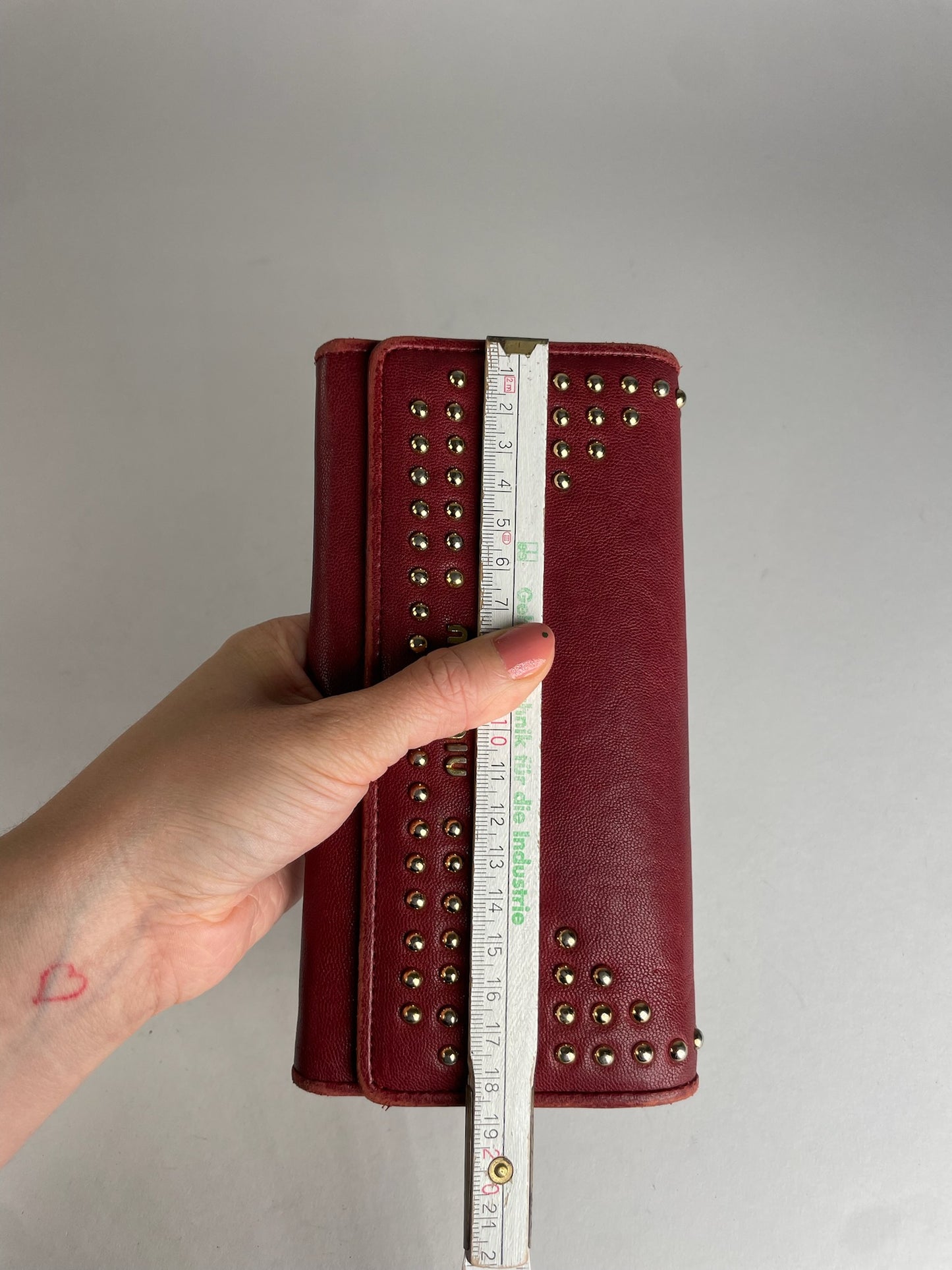 Vintage Miu Miu Studded Leather Wallet Red