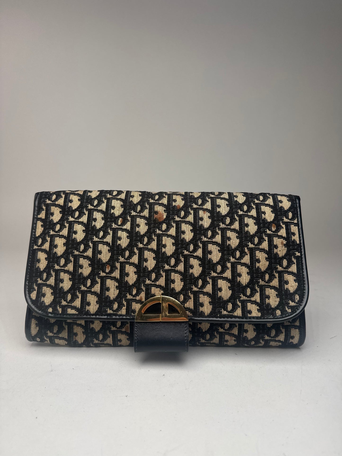 Pochette Dior Oblique Monogram Vintage beige marine