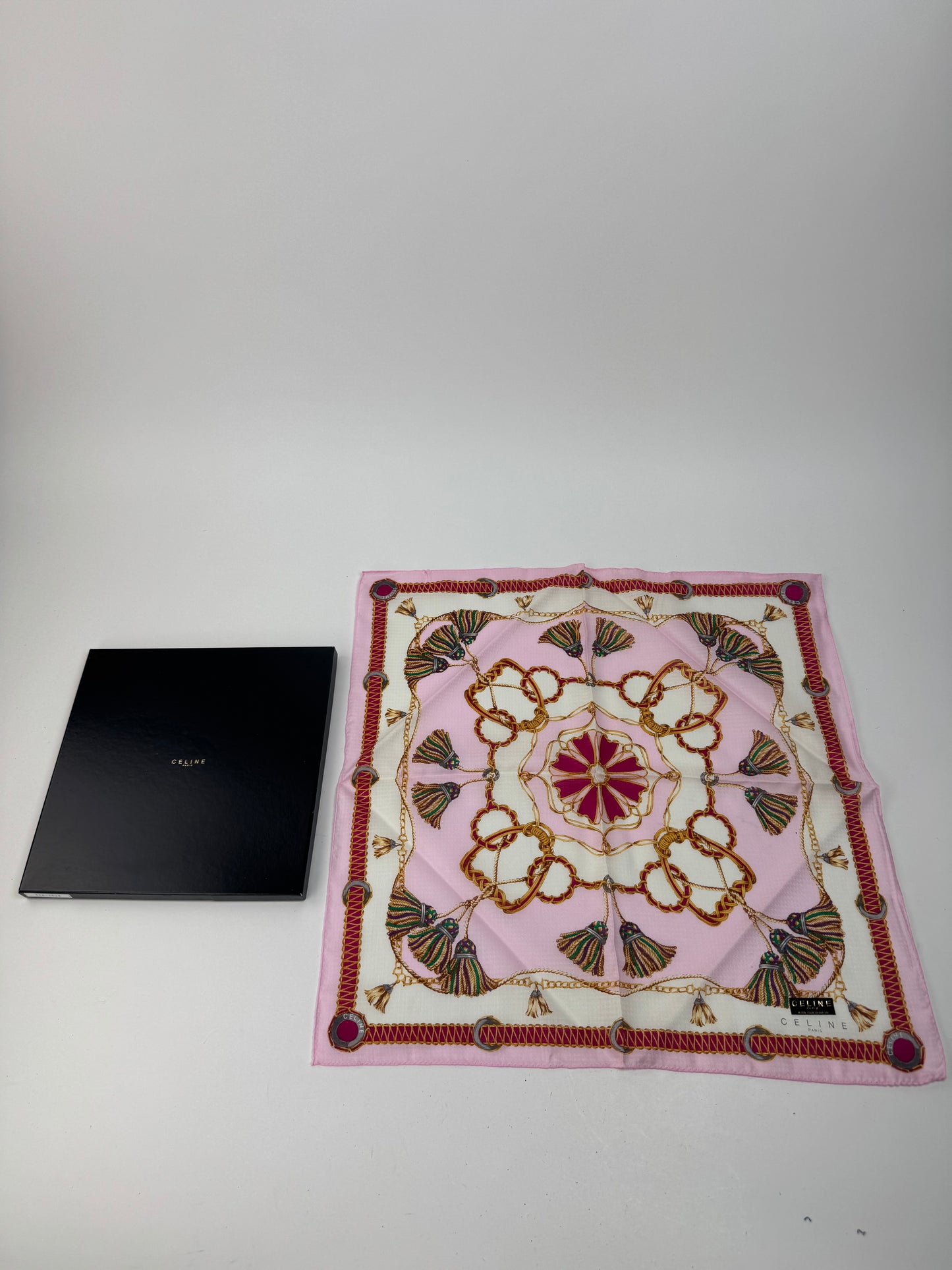 Vintage Celine Paris Scarf pink