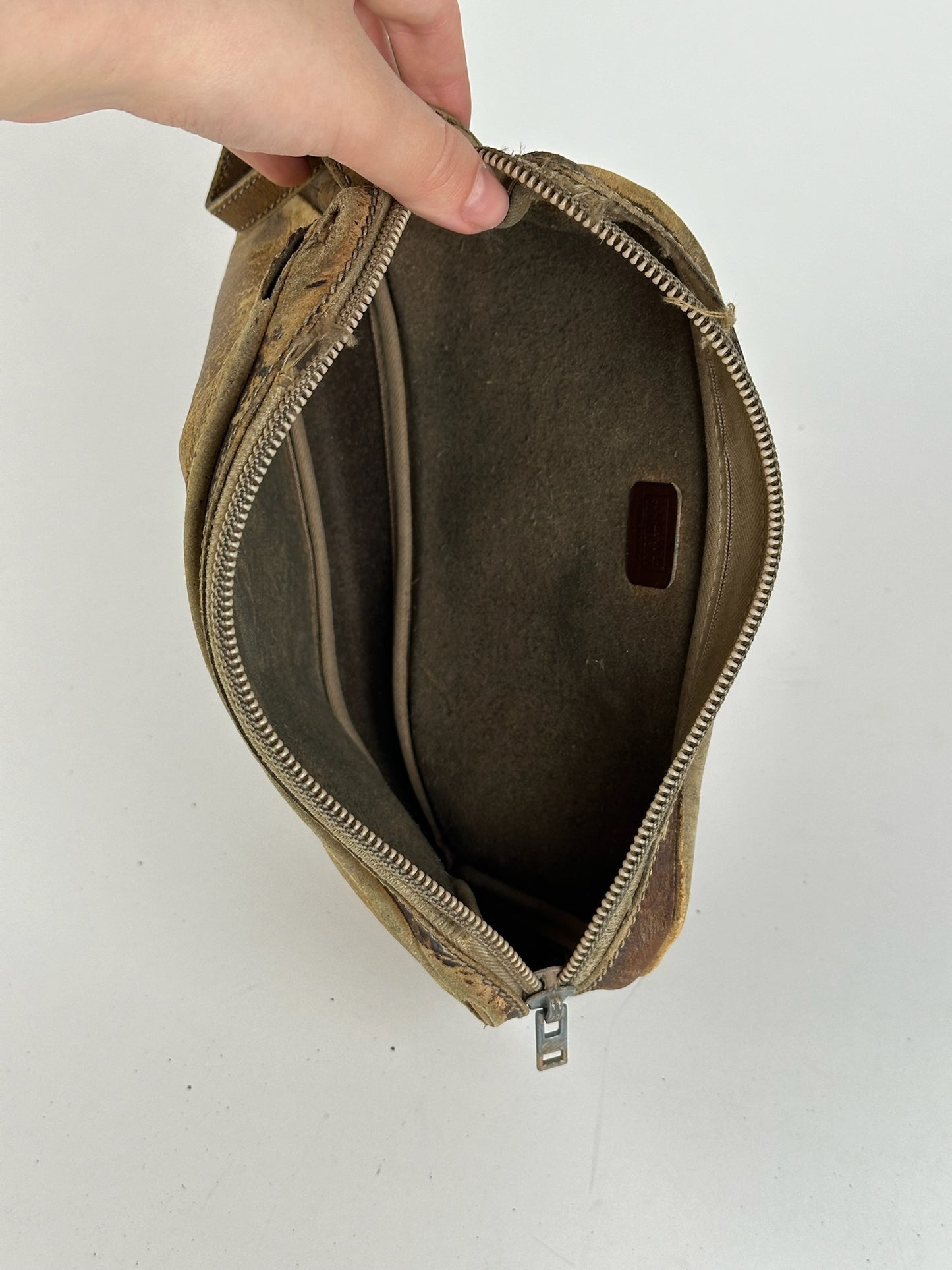 Pochette vintage en cuir Loewe Madrid marron