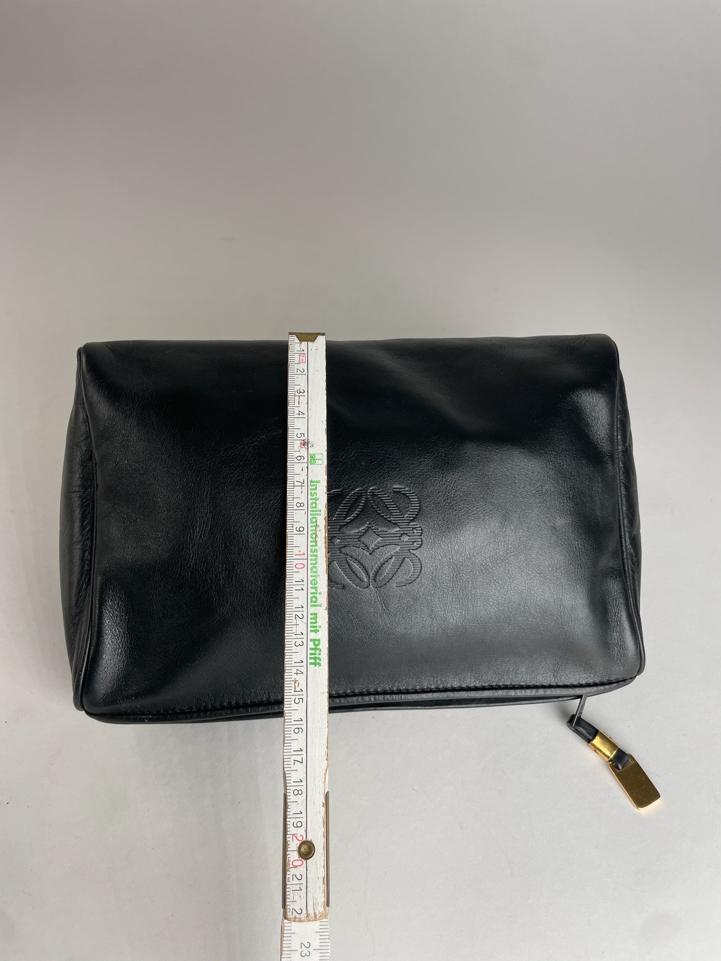 Vintage Loewe Madrid Leather Anagram Logo Clutch Black