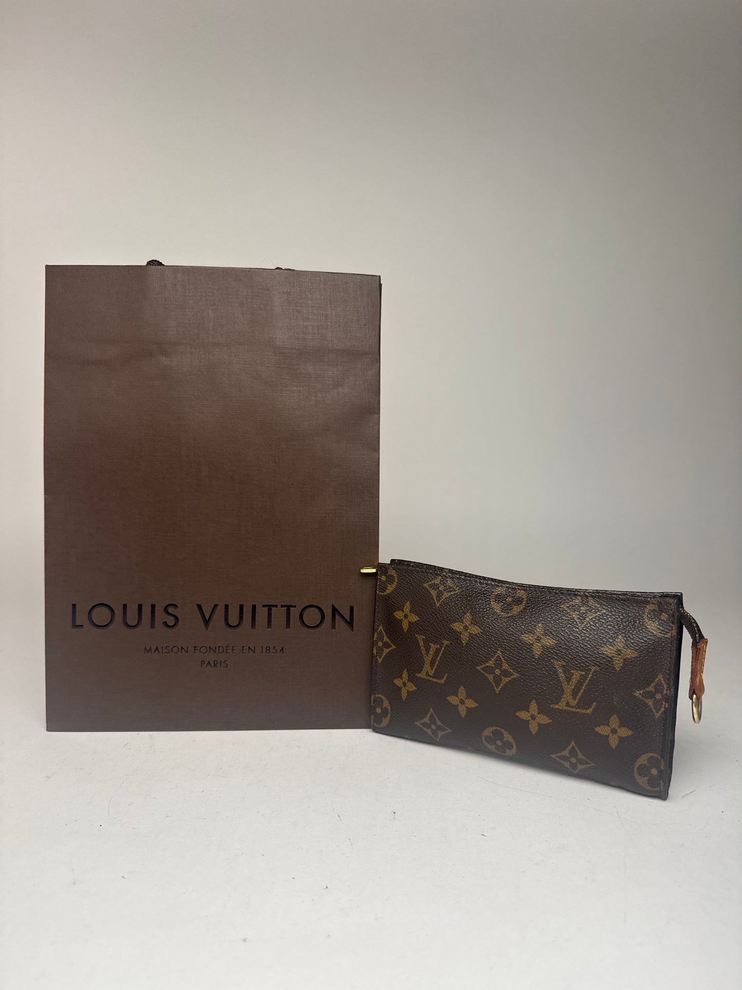 Pochette vintage Louis Vuitton en cuir Monogram marron