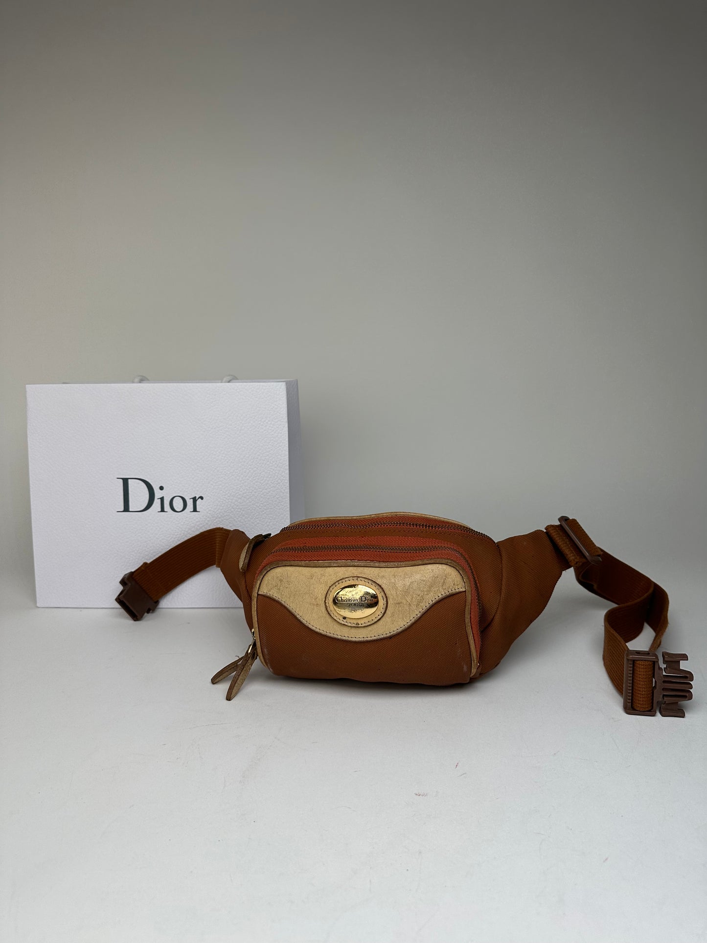 Vintage Dior Crossbody/Bum Bag Orange White