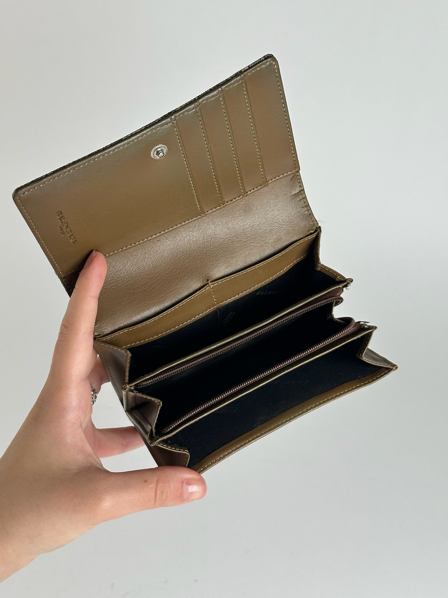 Vintage Balenciaga Leather Monogram Wallet Brown