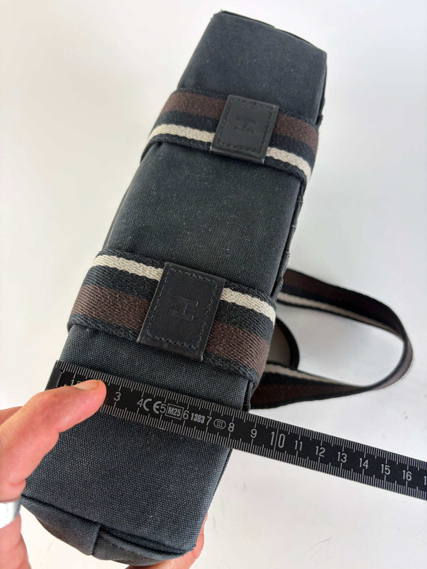 Vintage Hermes Troca Canvas Tote Dark Grey Black