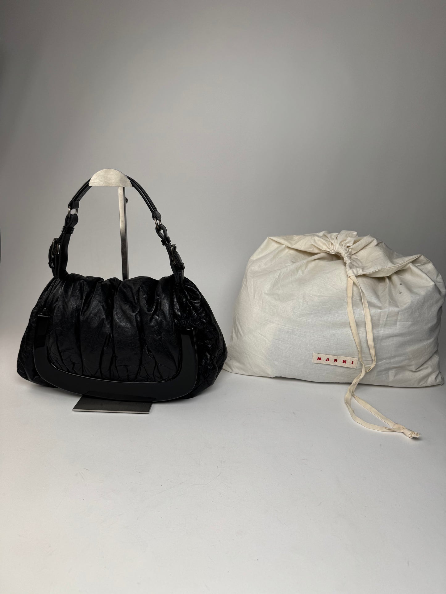 Vintage Marni Vegan Leather Handbag Black