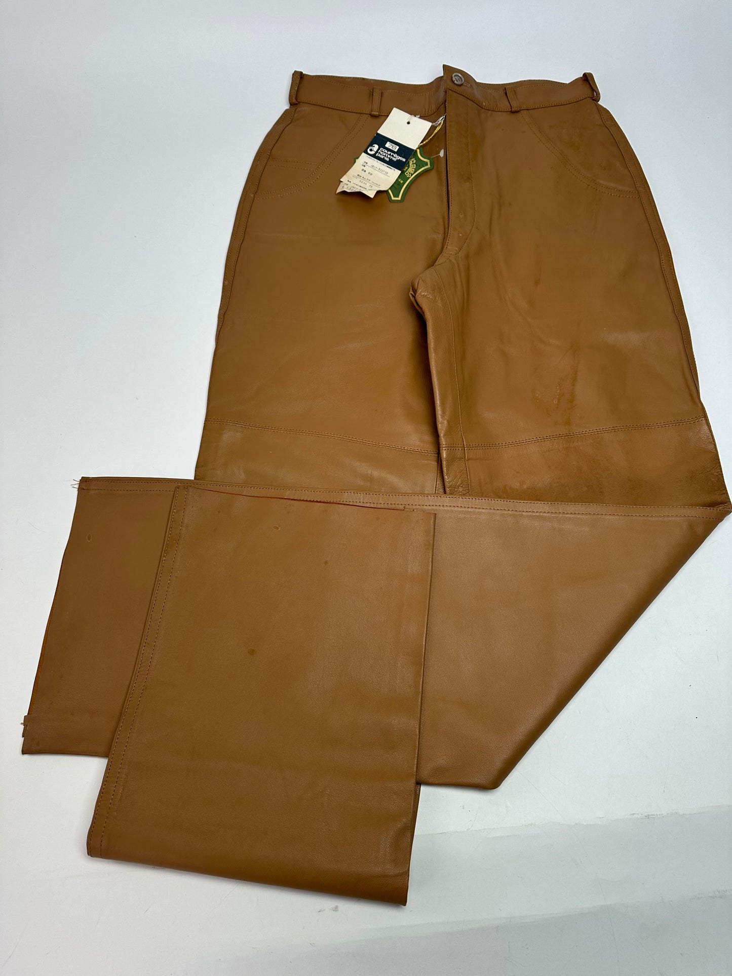 Vintage Courreges Leather Pants Brown M