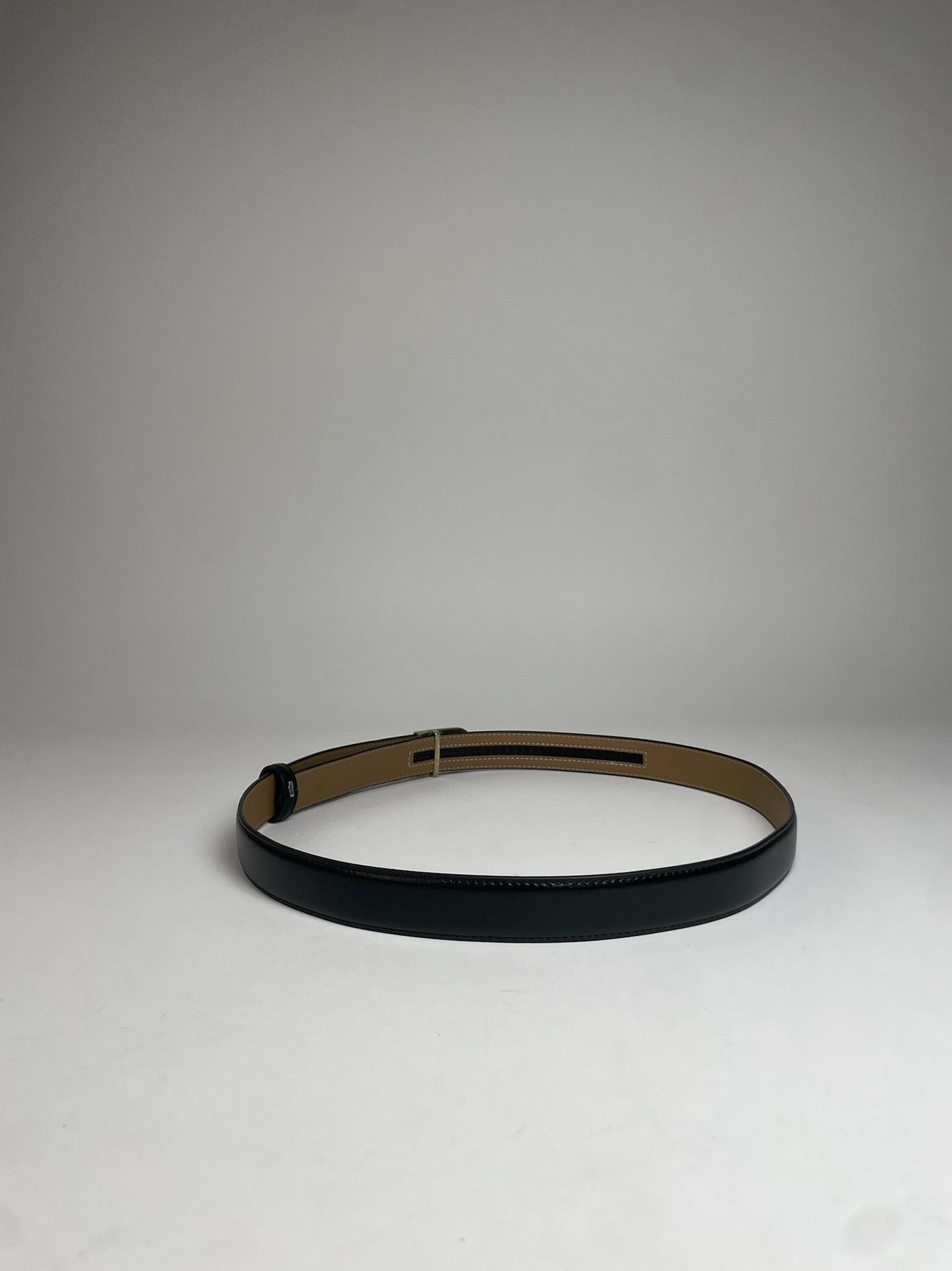 Vintage Givenchy Snake Emblossed Leather Belt Black