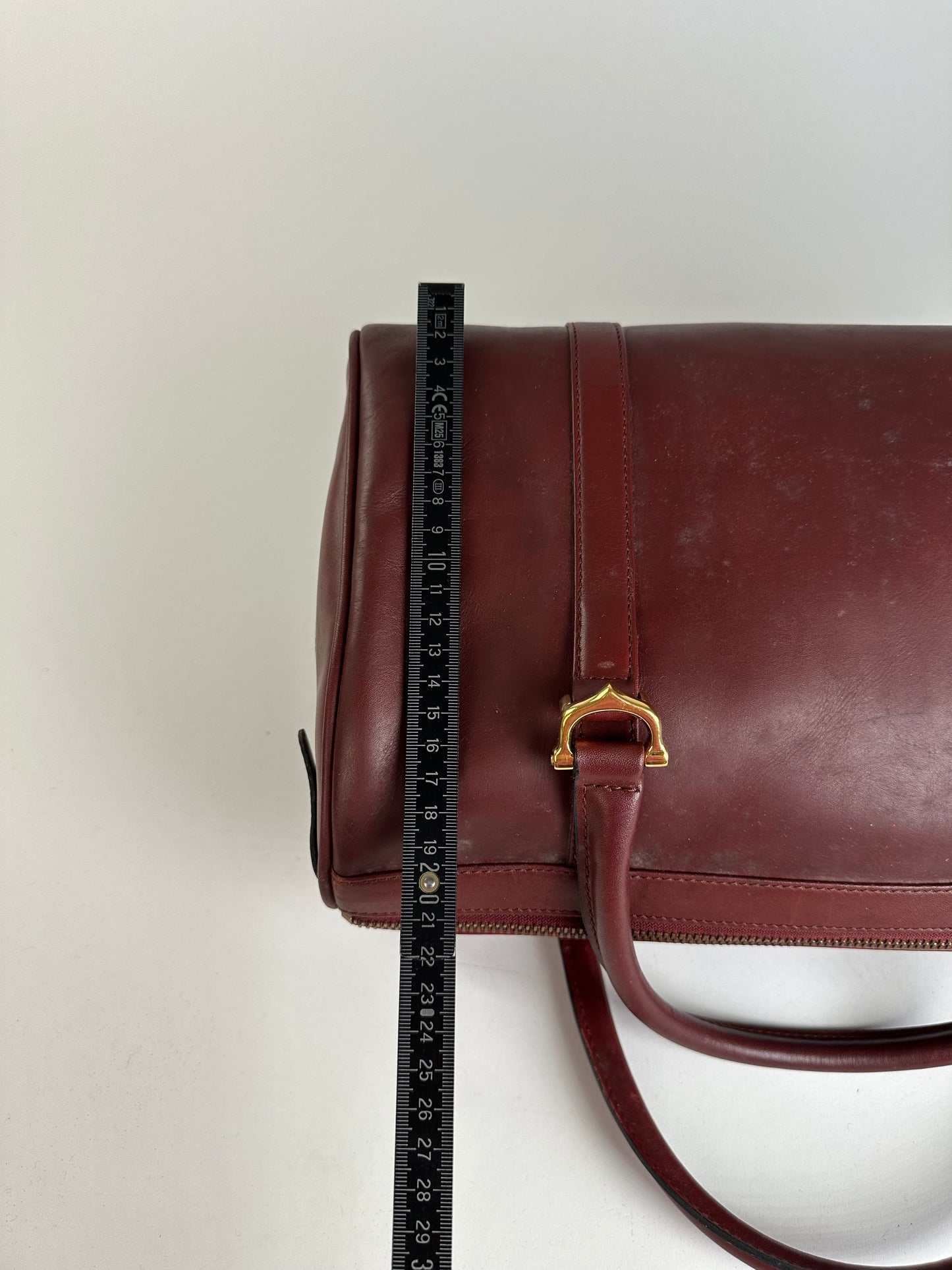 Vintage Cartier Smooth Handbag Burgundy