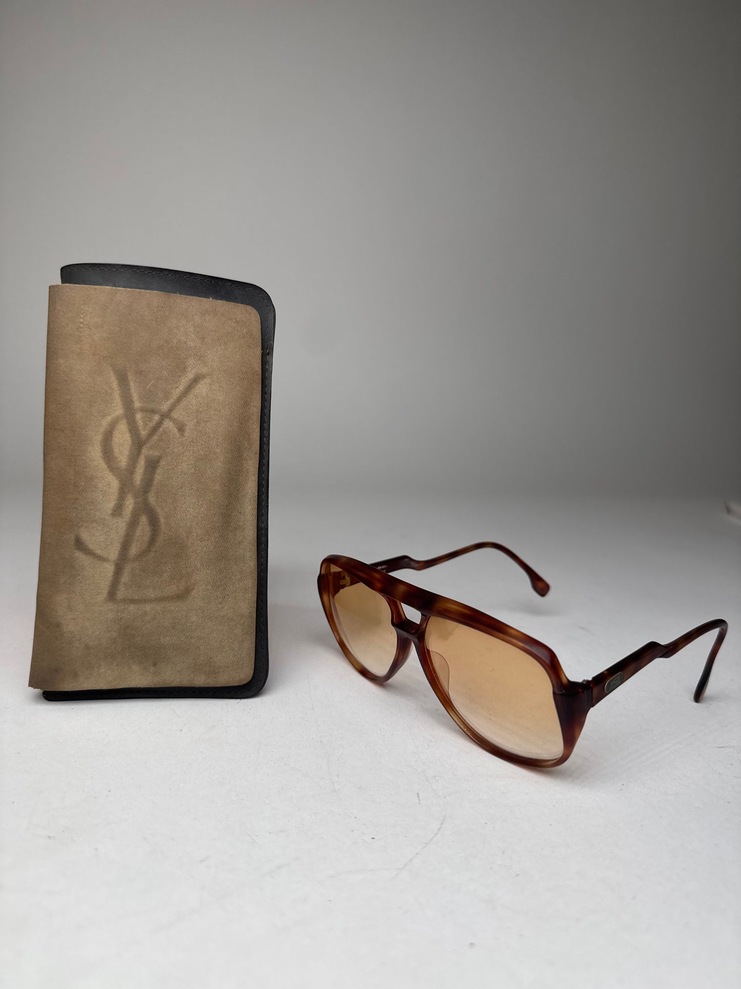 Vintage Yves Saint Laurent Aviator Sunglasses Brown