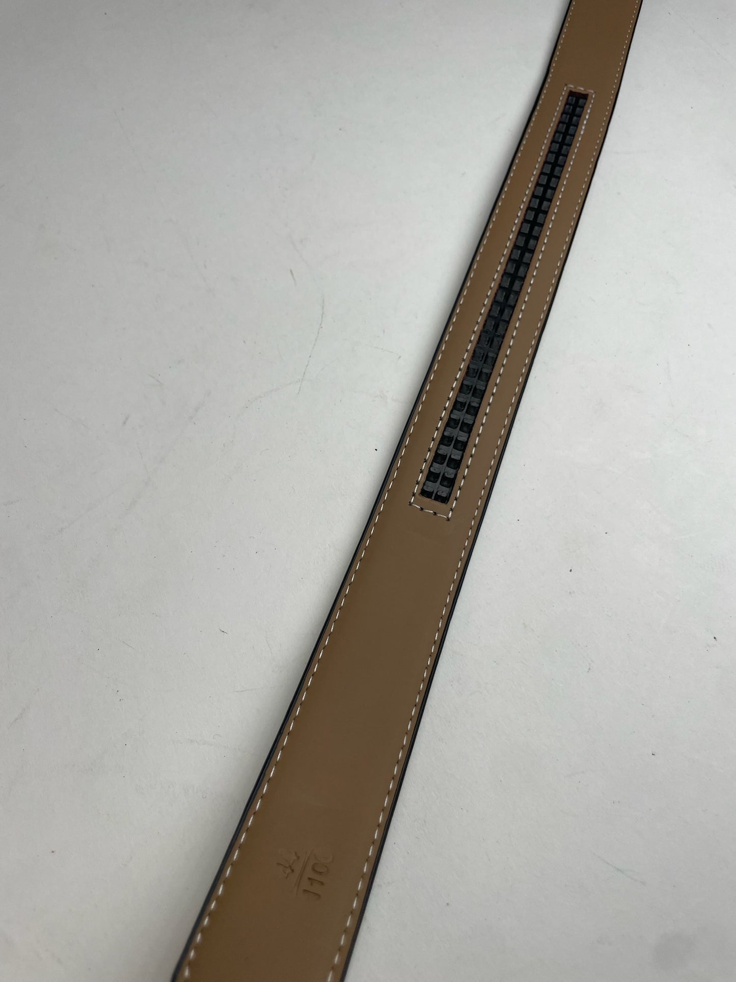 Vintage Celine Paris Carriage Logo Leather Belt Black