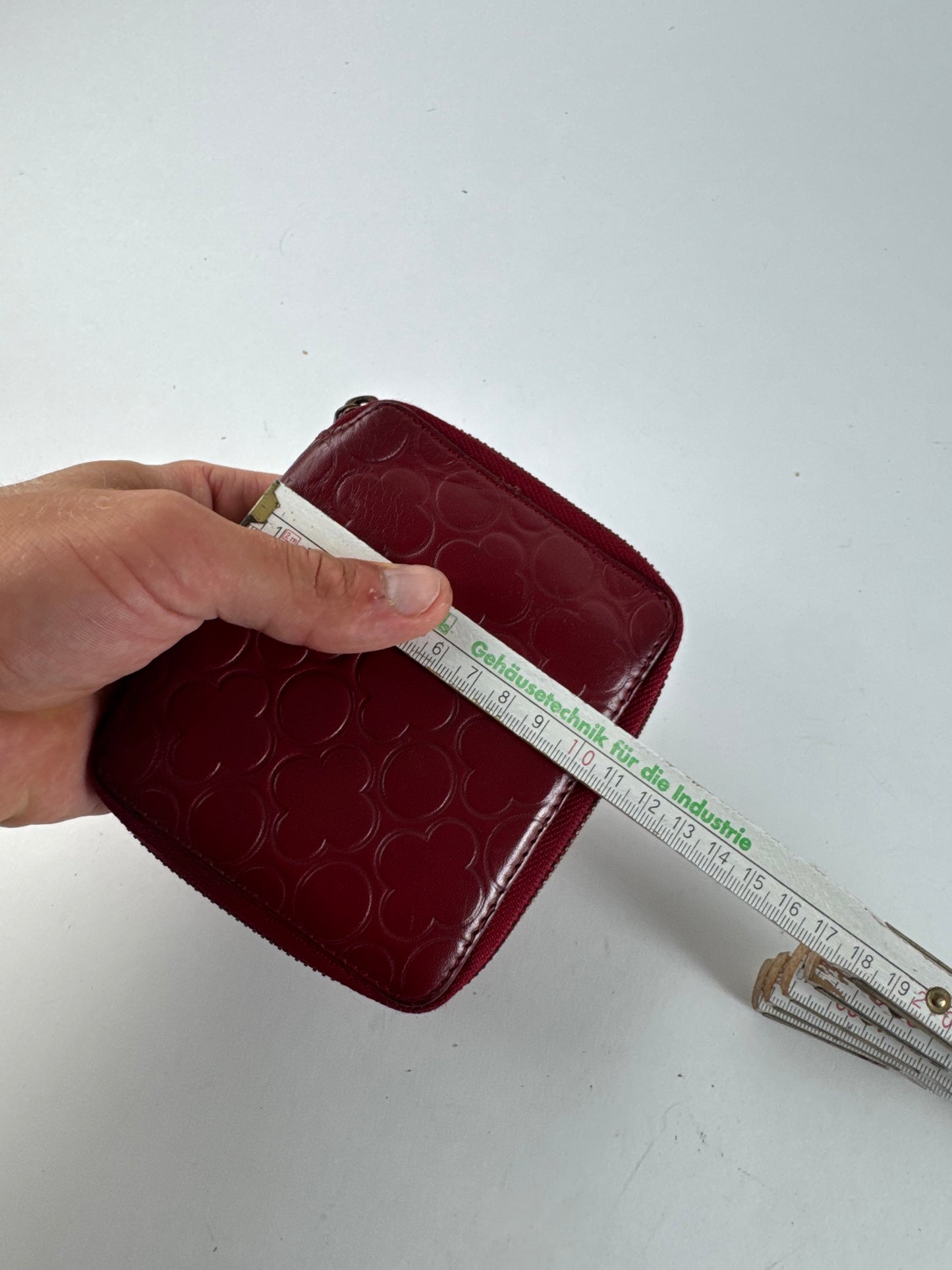 Portefeuille Vintage Comme Des Garçons Zippy Leather rouge