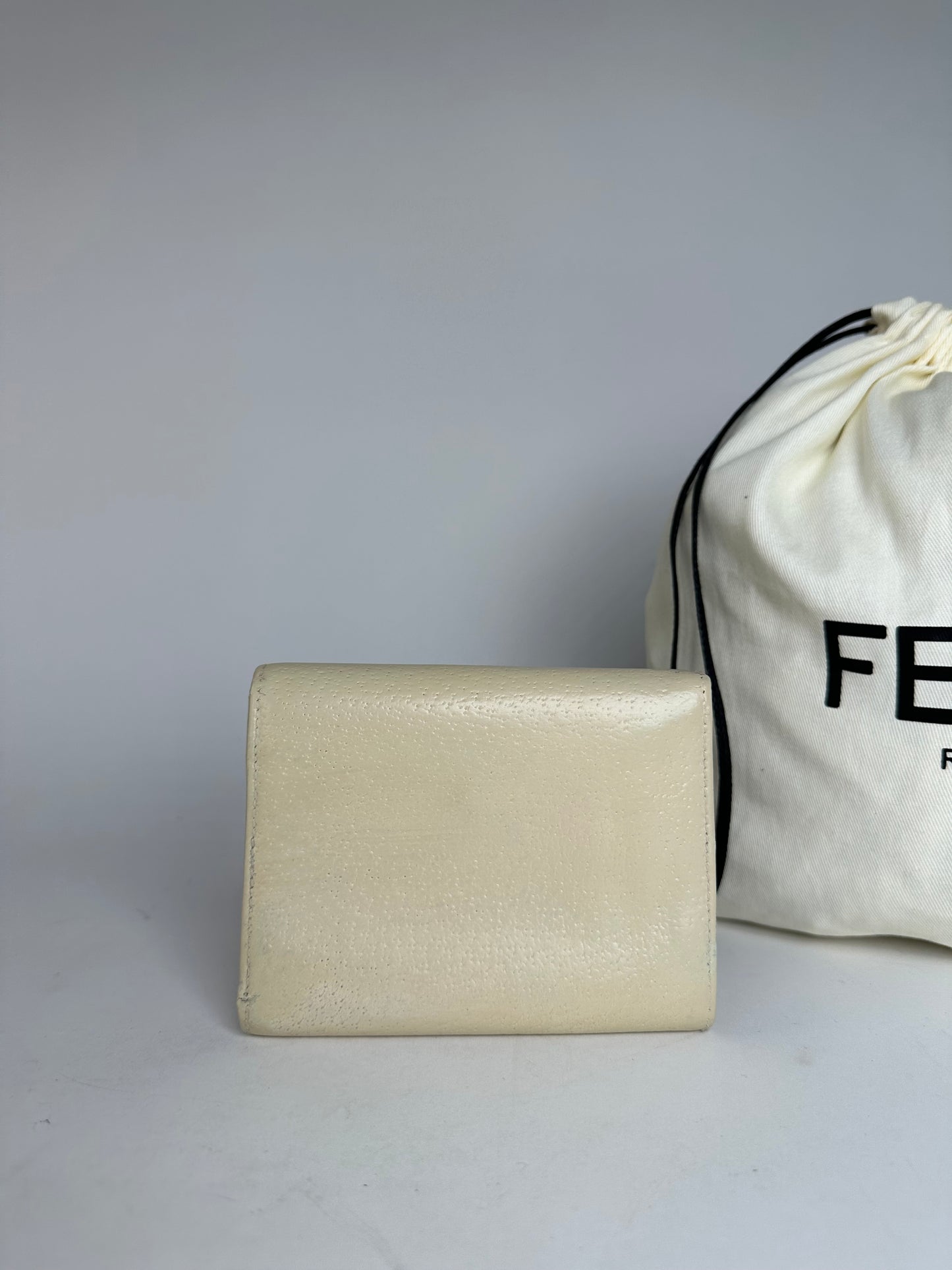 Vintage Fendi Baguette Leather Wallet White